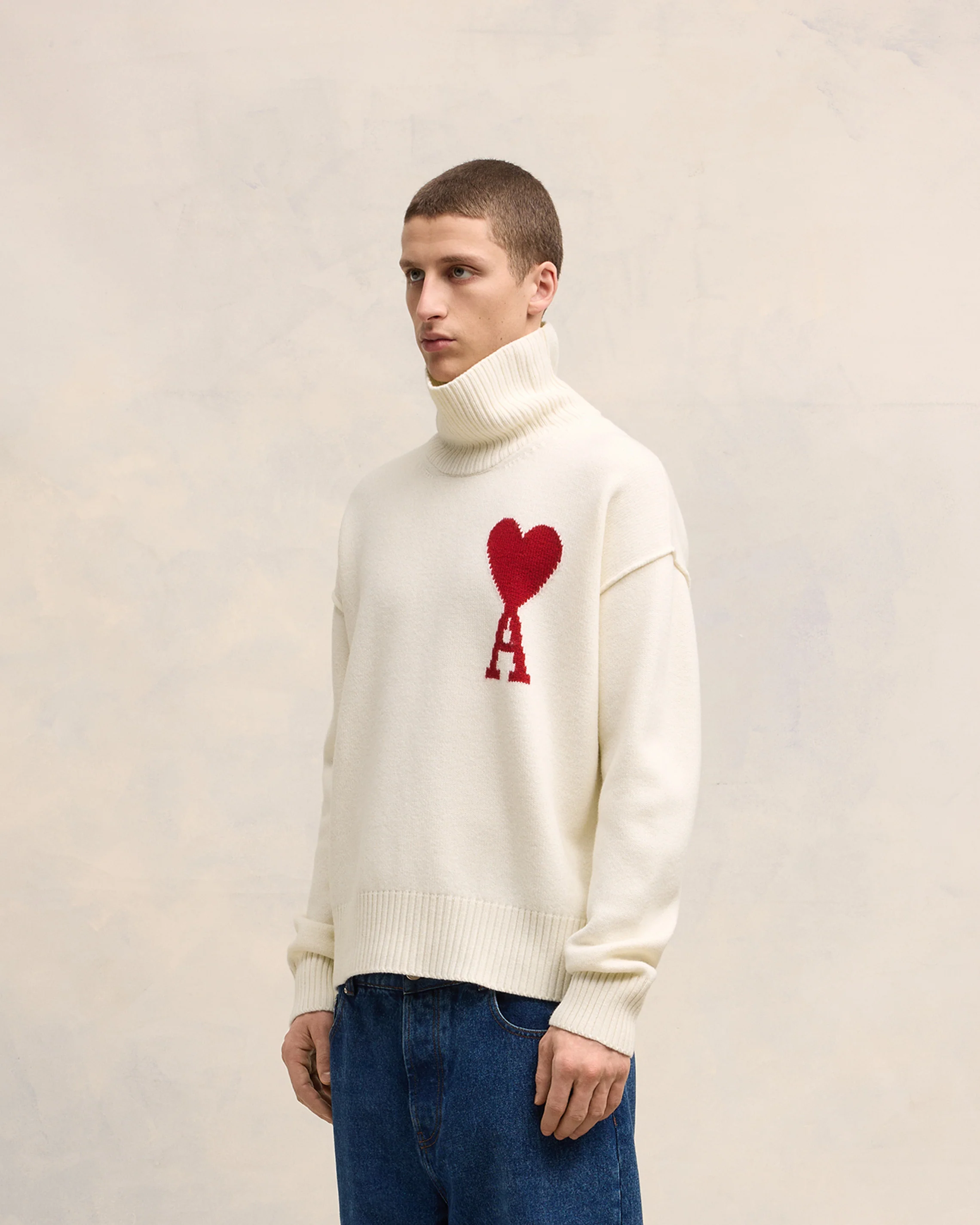 Pull Ami De Coeur Rouge Ecru/Rouge - leoleo123123