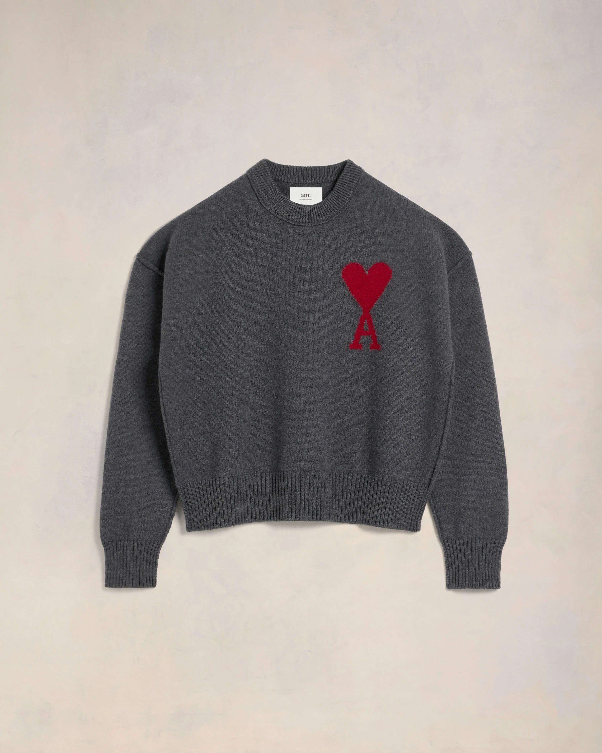 Pull Ami De Coeur Rouge Gris Chine / Rouge - leoleo123123