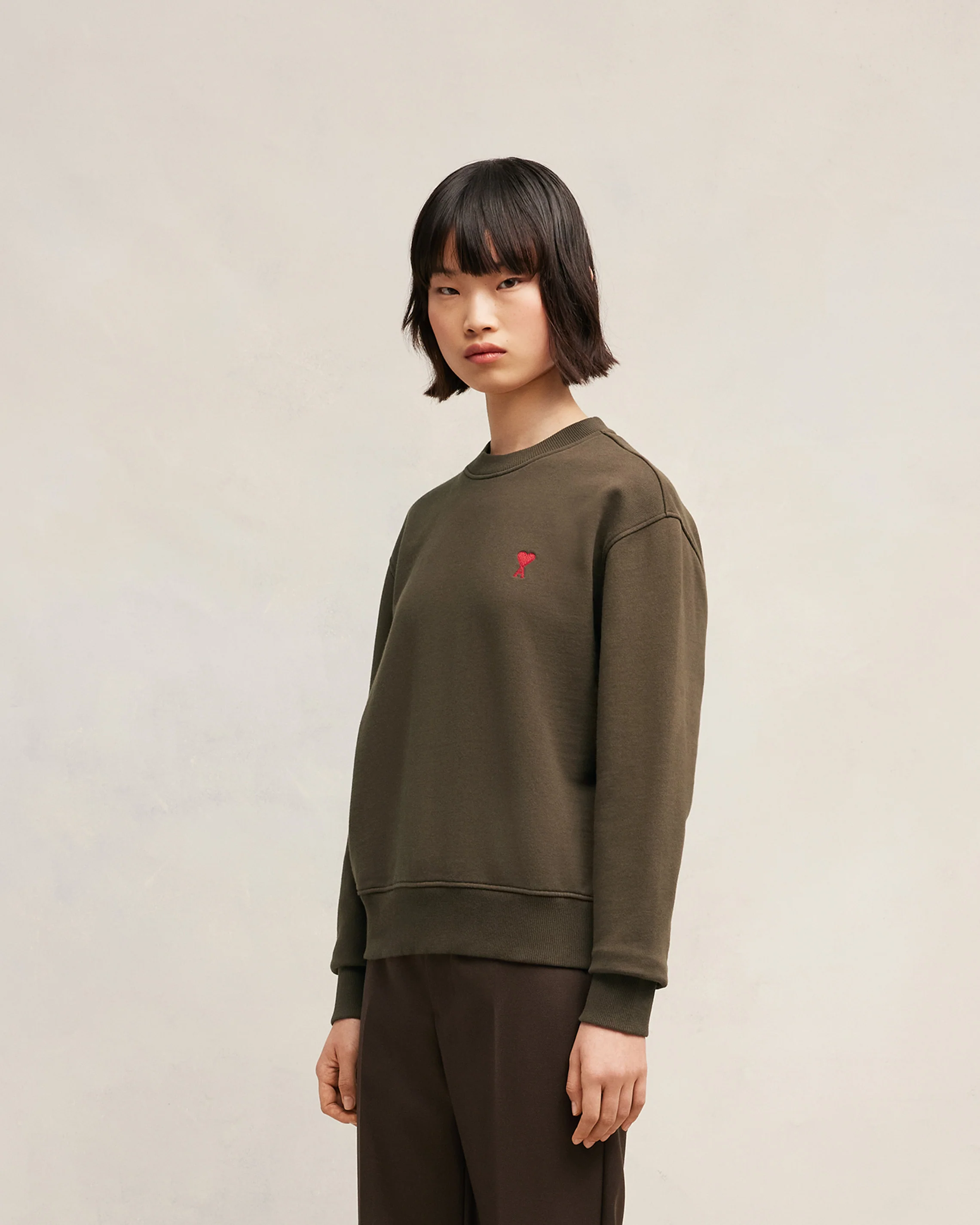 Dark Coffee Red Ami De Coeur Sweatshirt - leoleo123123