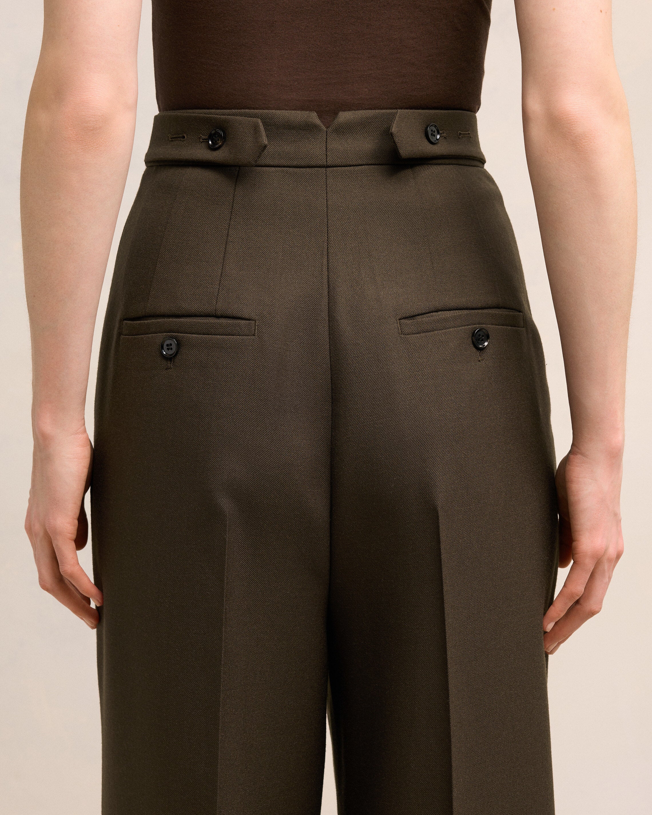 Dark Coffee High Waist Large Trousers - leoleo123123