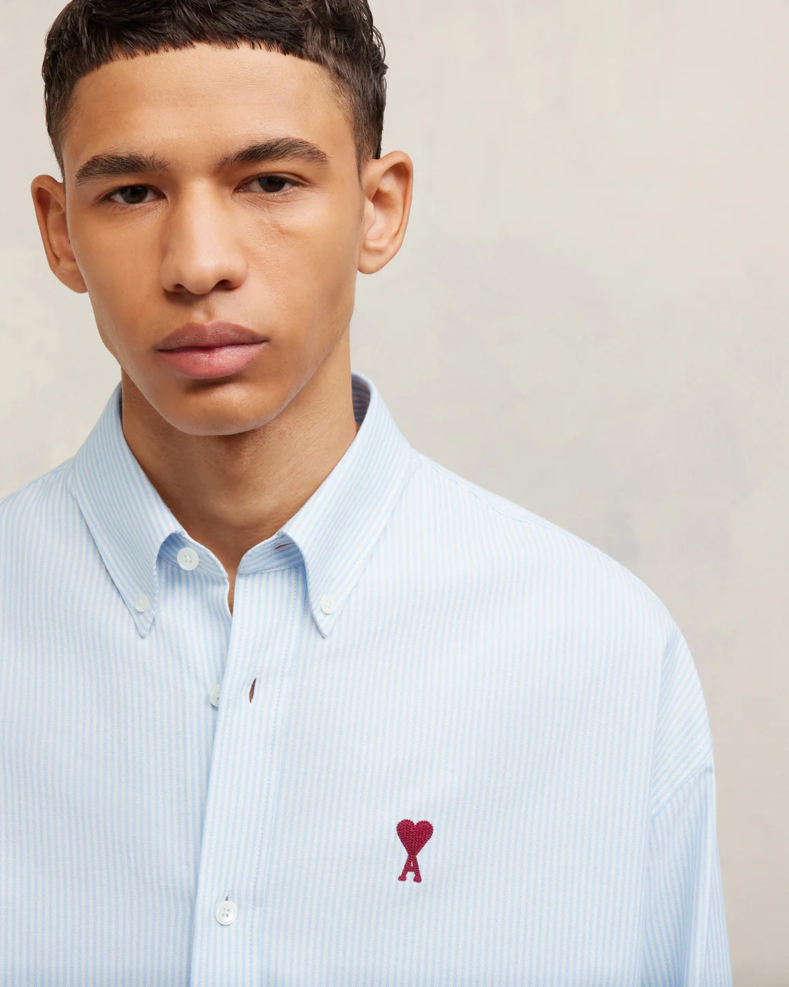 Chemise Boxy Fit Bleu Ciel/Blanc Natural - leoleo123123