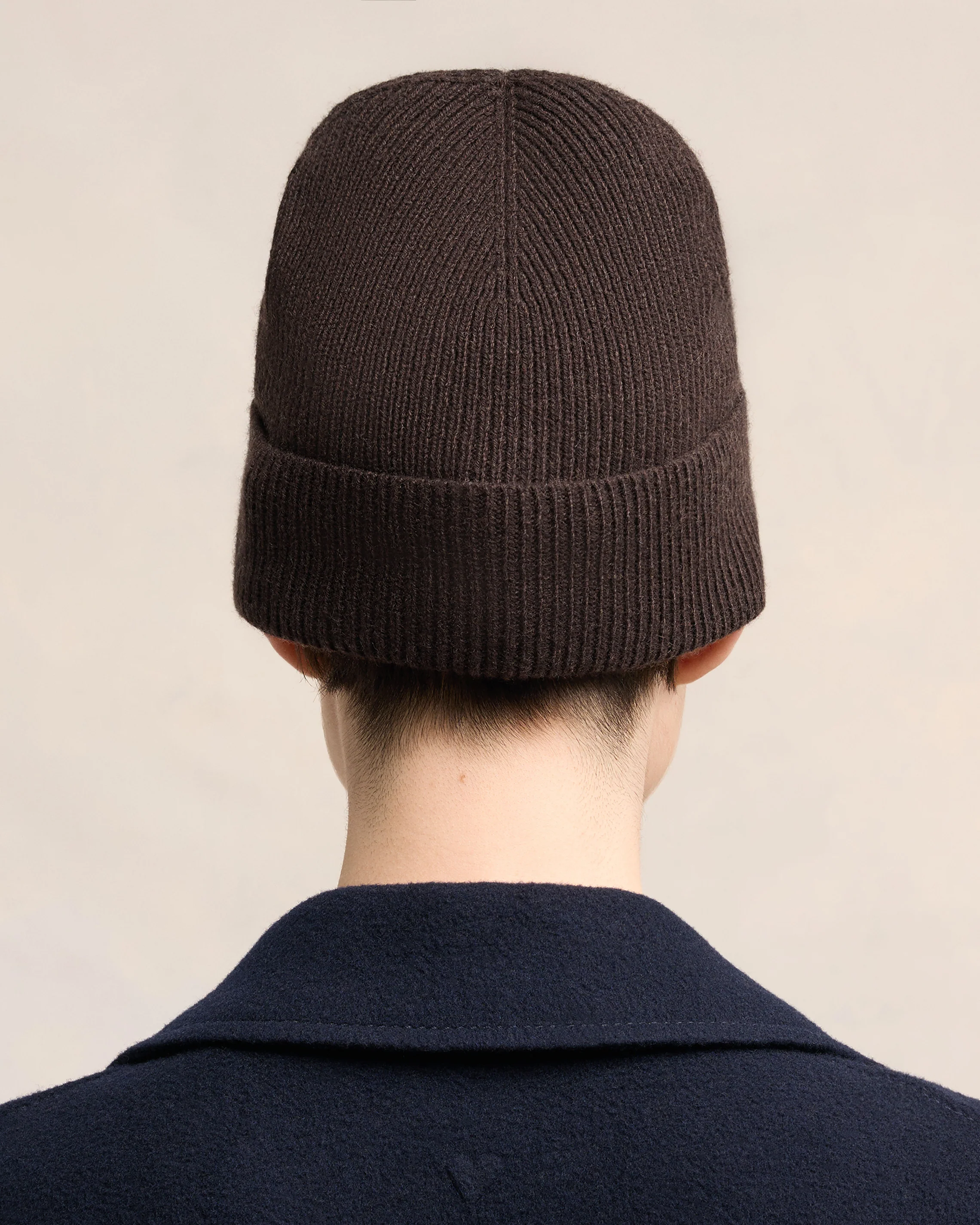 Dark Coffee Cashmere Ami De Coeur Beanie - leoleo123123
