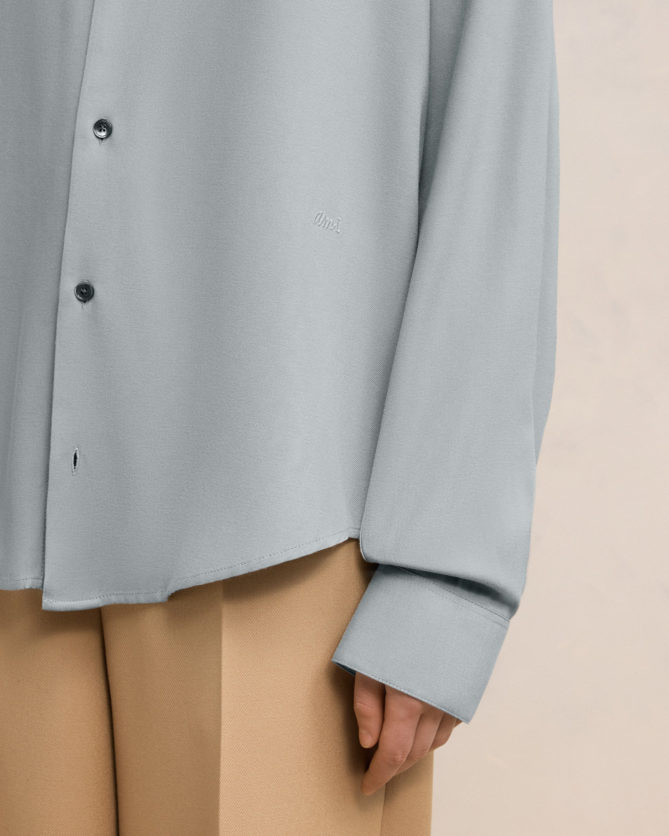 Clay Blue Boxy Fit Shirt - leoleo123123