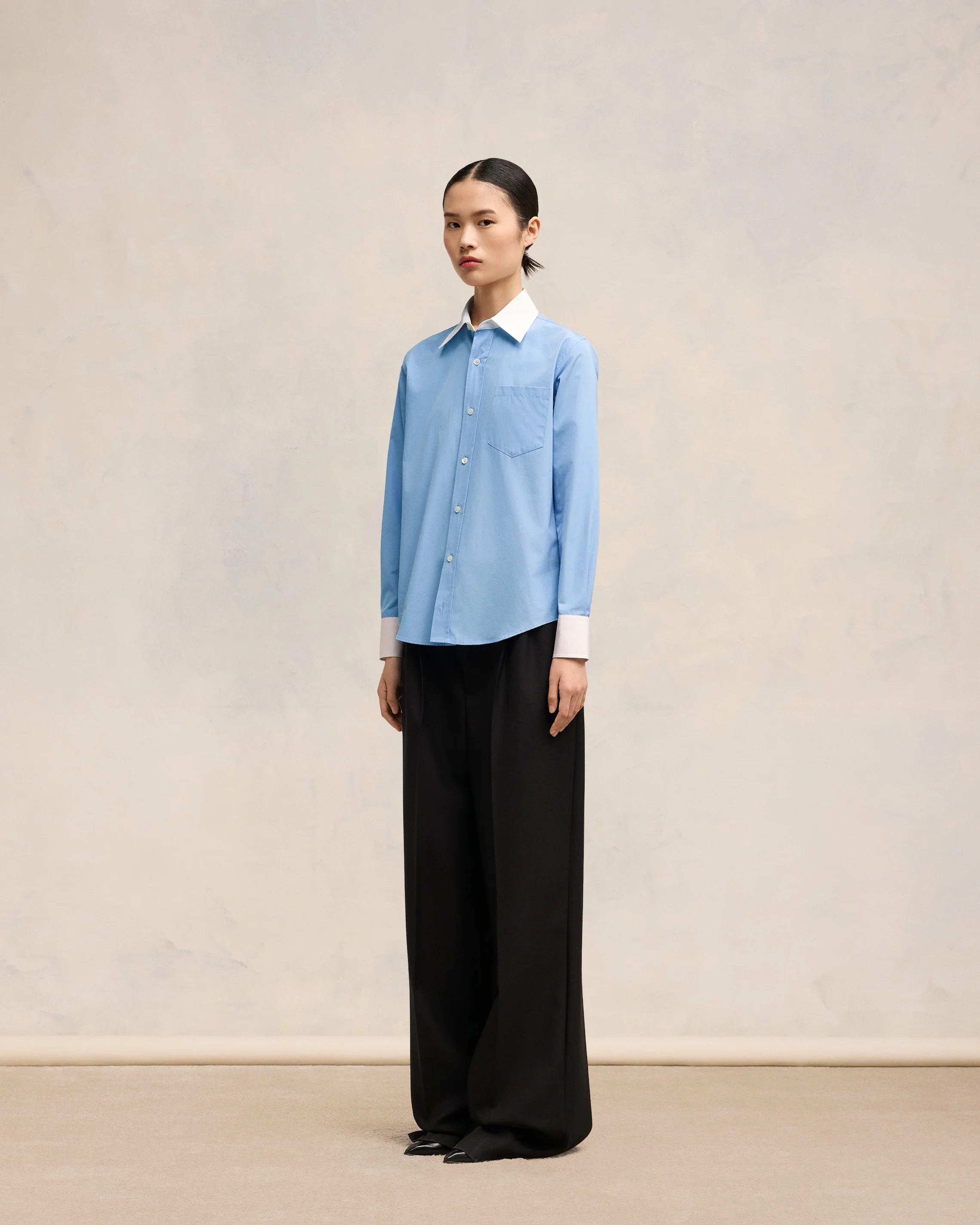 Cashmere Blue/ White Classic Shirt - leoleo123123