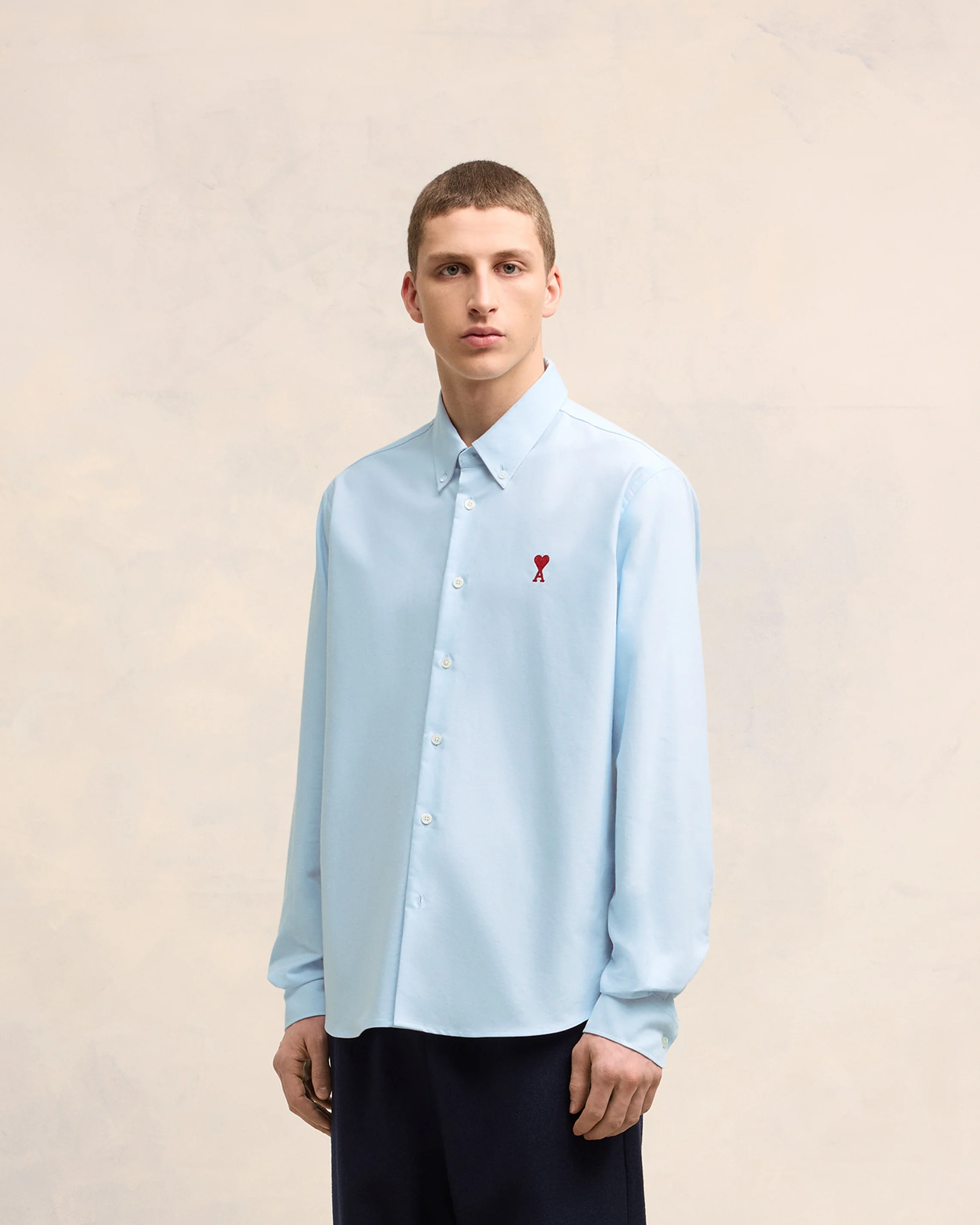 Sky Blue Button-Down Ami De Coeur Shirt - leoleo123123