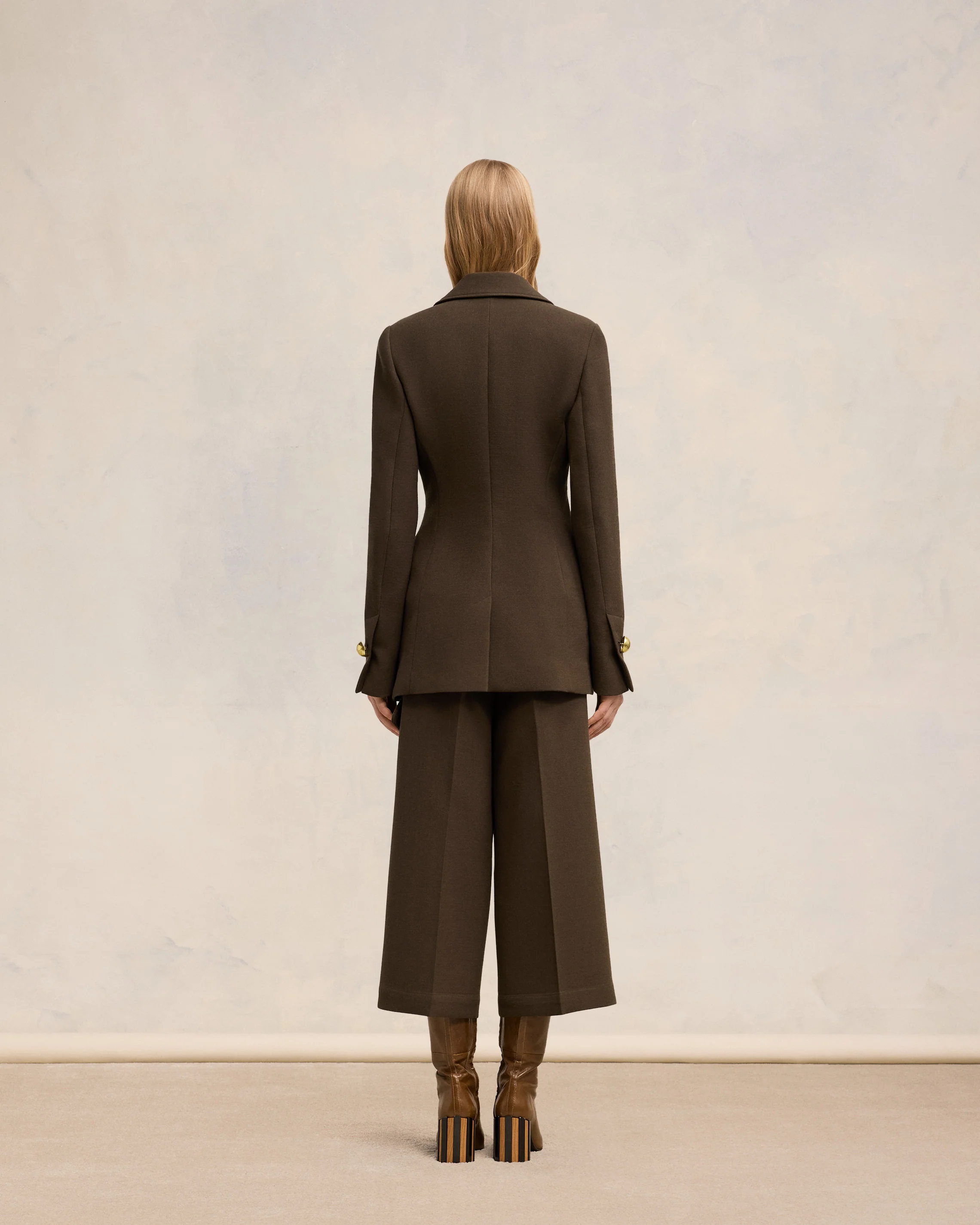 Dark Coffee Three Buttons Jacket - leoleo123123