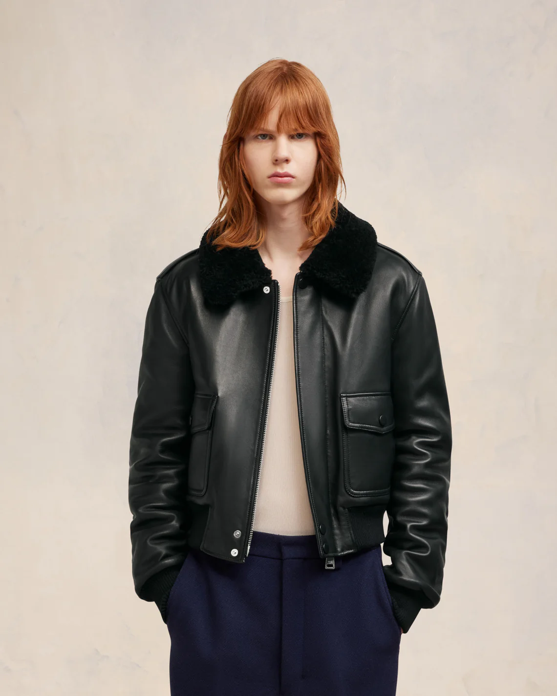Veste Aviateur Noir - leoleo123123