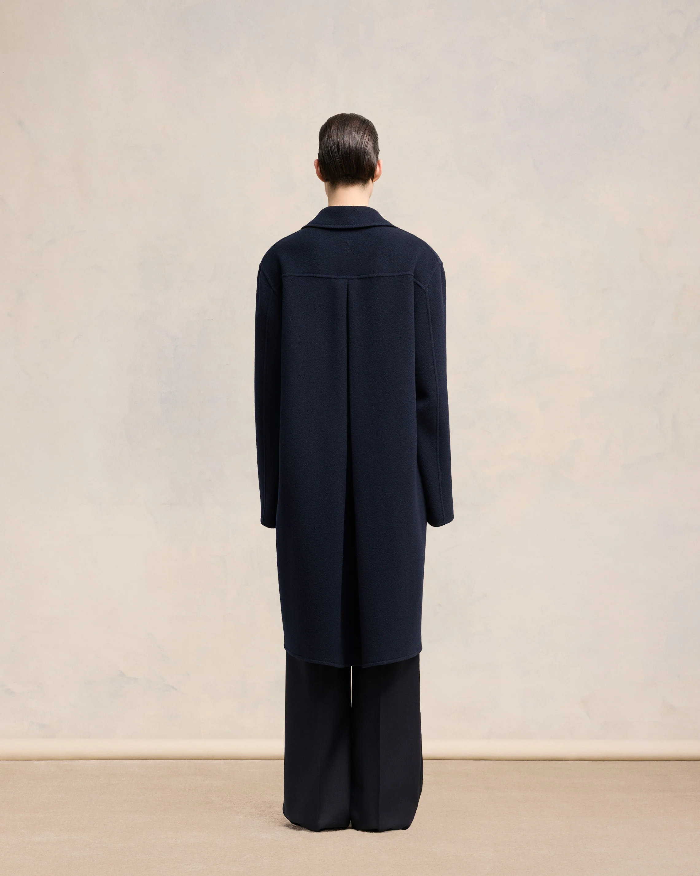 Navy Blue Belted Car Coat - leoleo123123