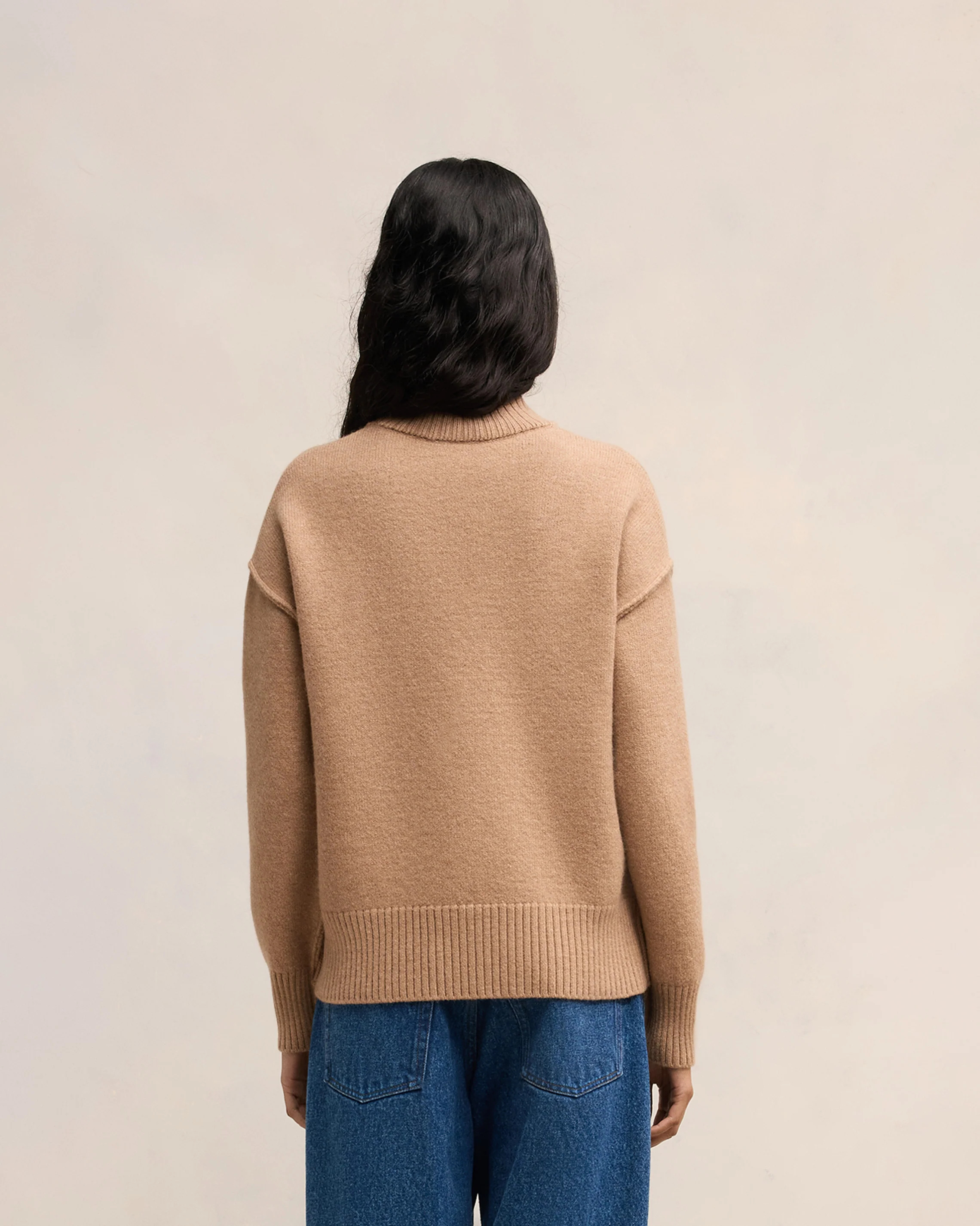 Camel/Red Red Ami De Coeur Sweater - leoleo123123