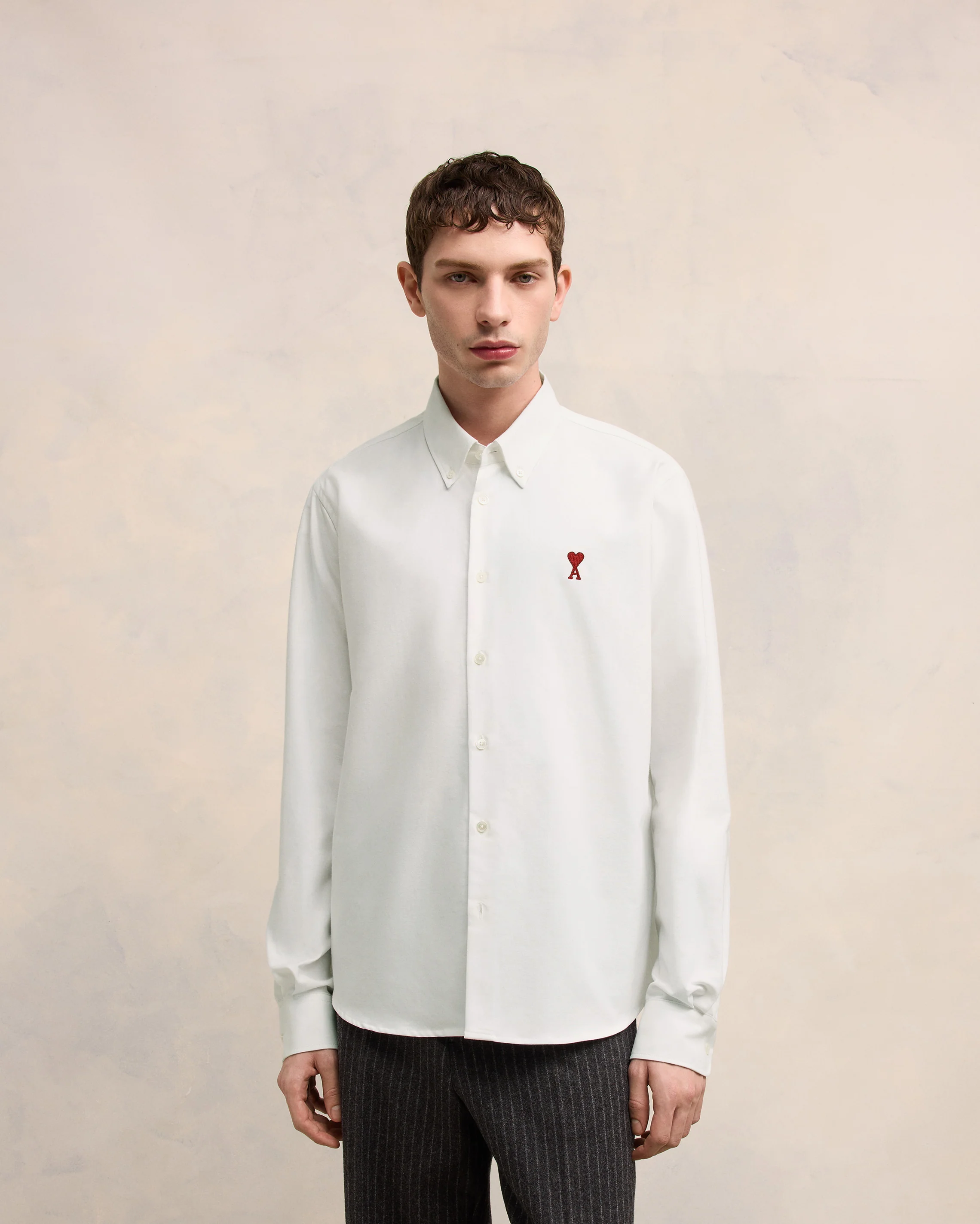 Natural White Button-Down Ami De Coeur Shirt - leoleo123123