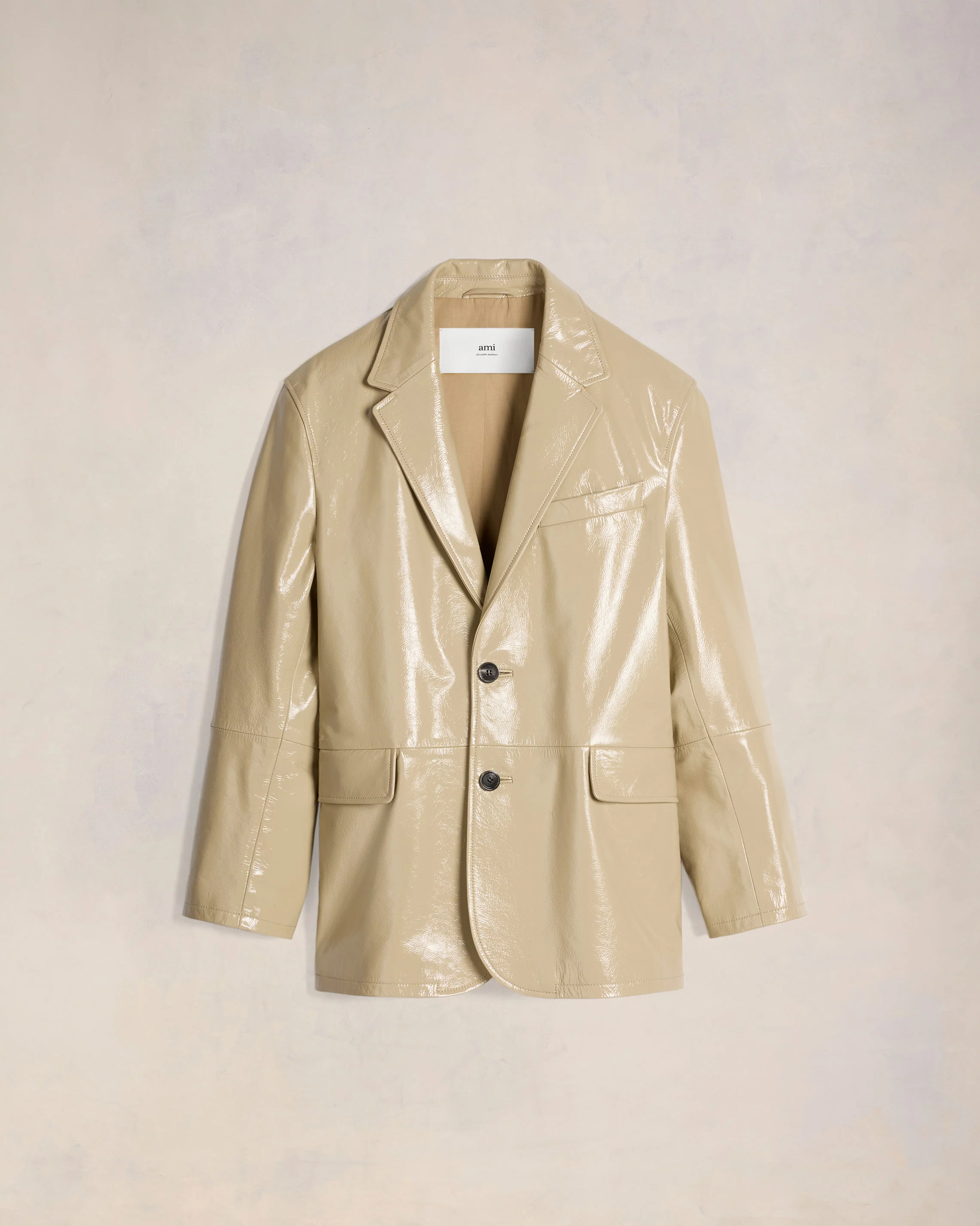 Light Sand Leather Two Buttons Jacket - leoleo123123