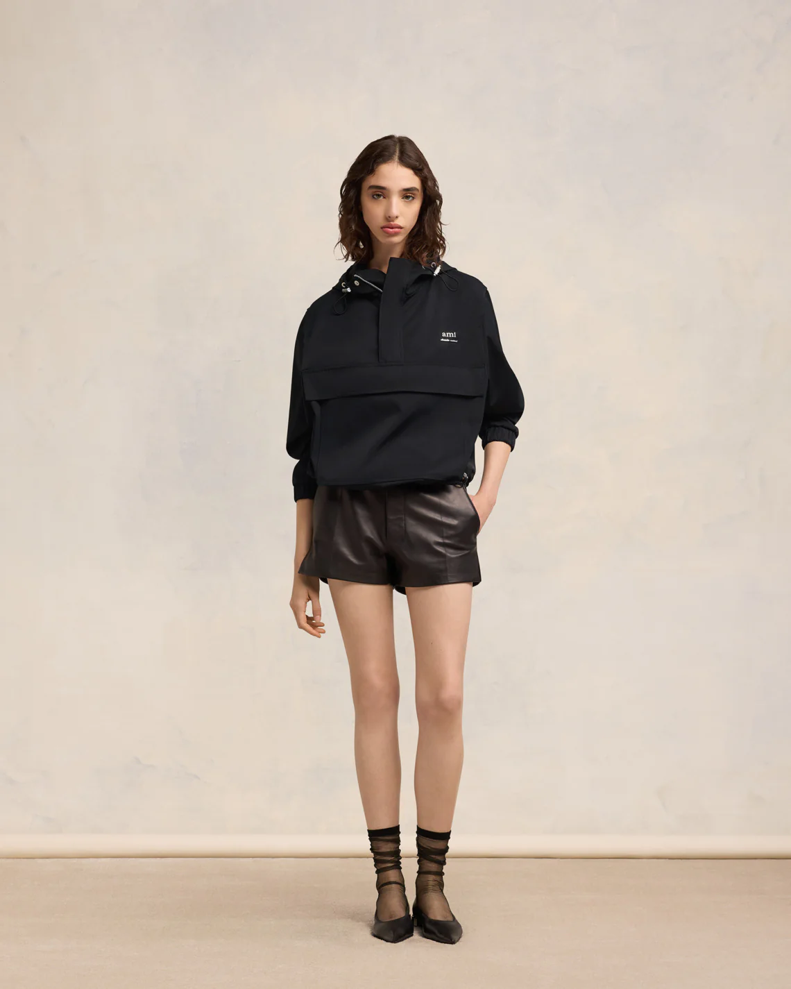 Black Hooded Ami Alexandre Mattiussi Windbreaker - leoleo123123