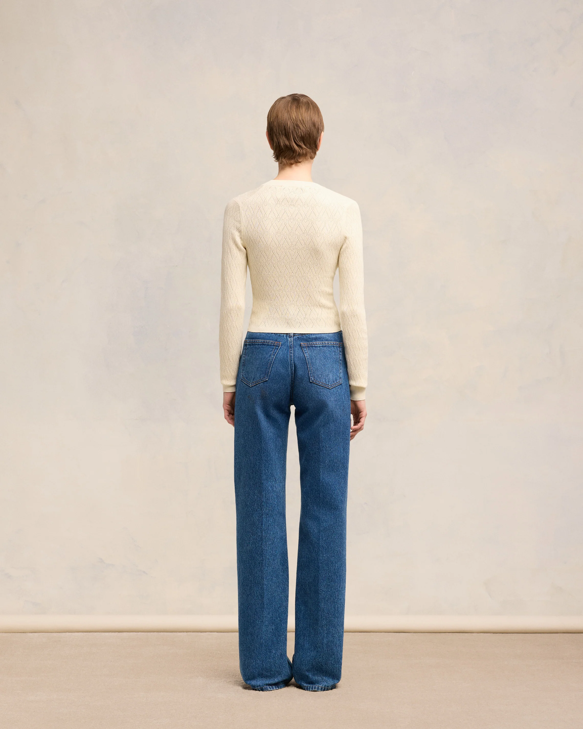 Off White Ami De Coeur Pointelle Crew Neck Sweater - leoleo123123