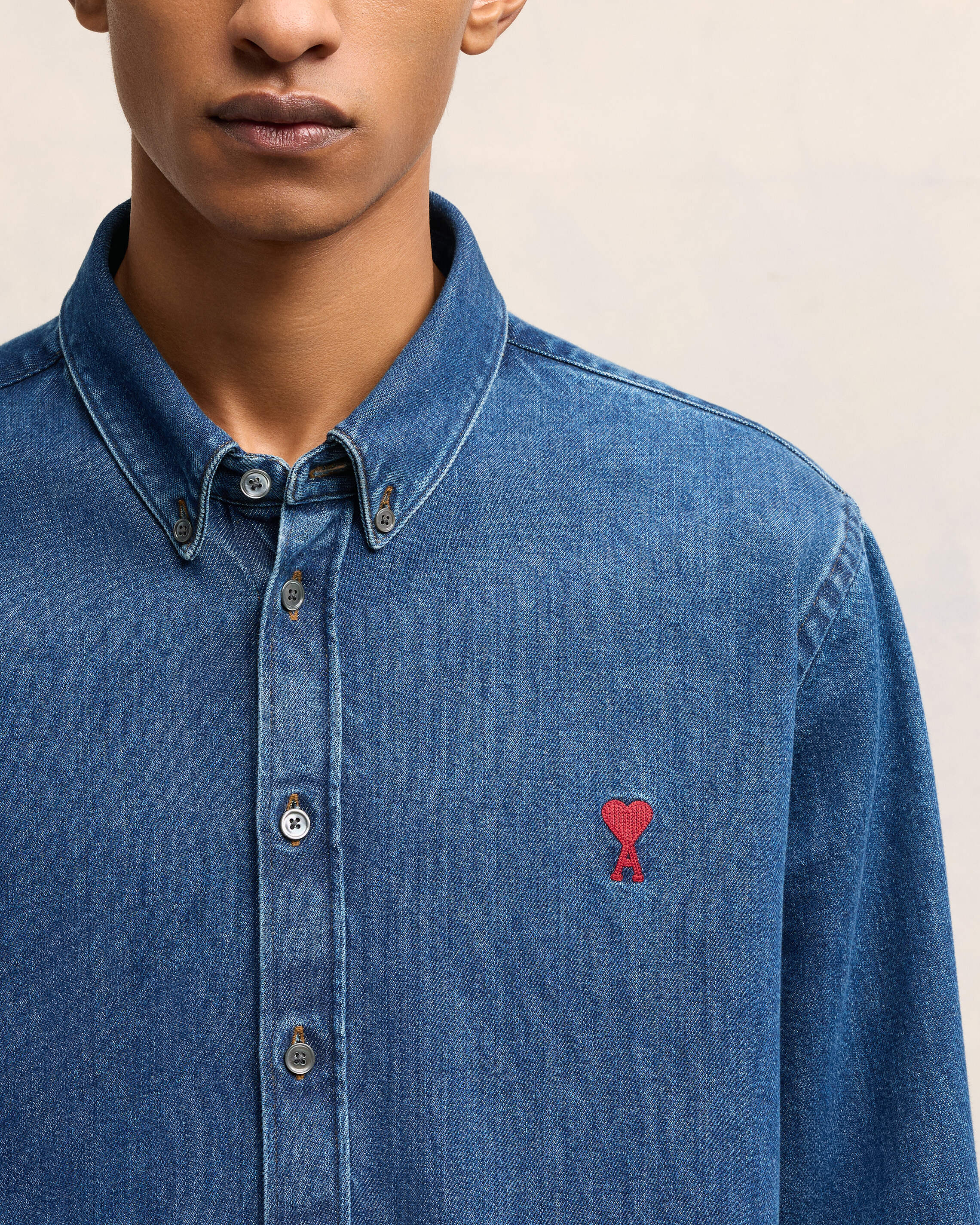 Used Blue Button-Down Ami De Coeur Shirt - leoleo123123