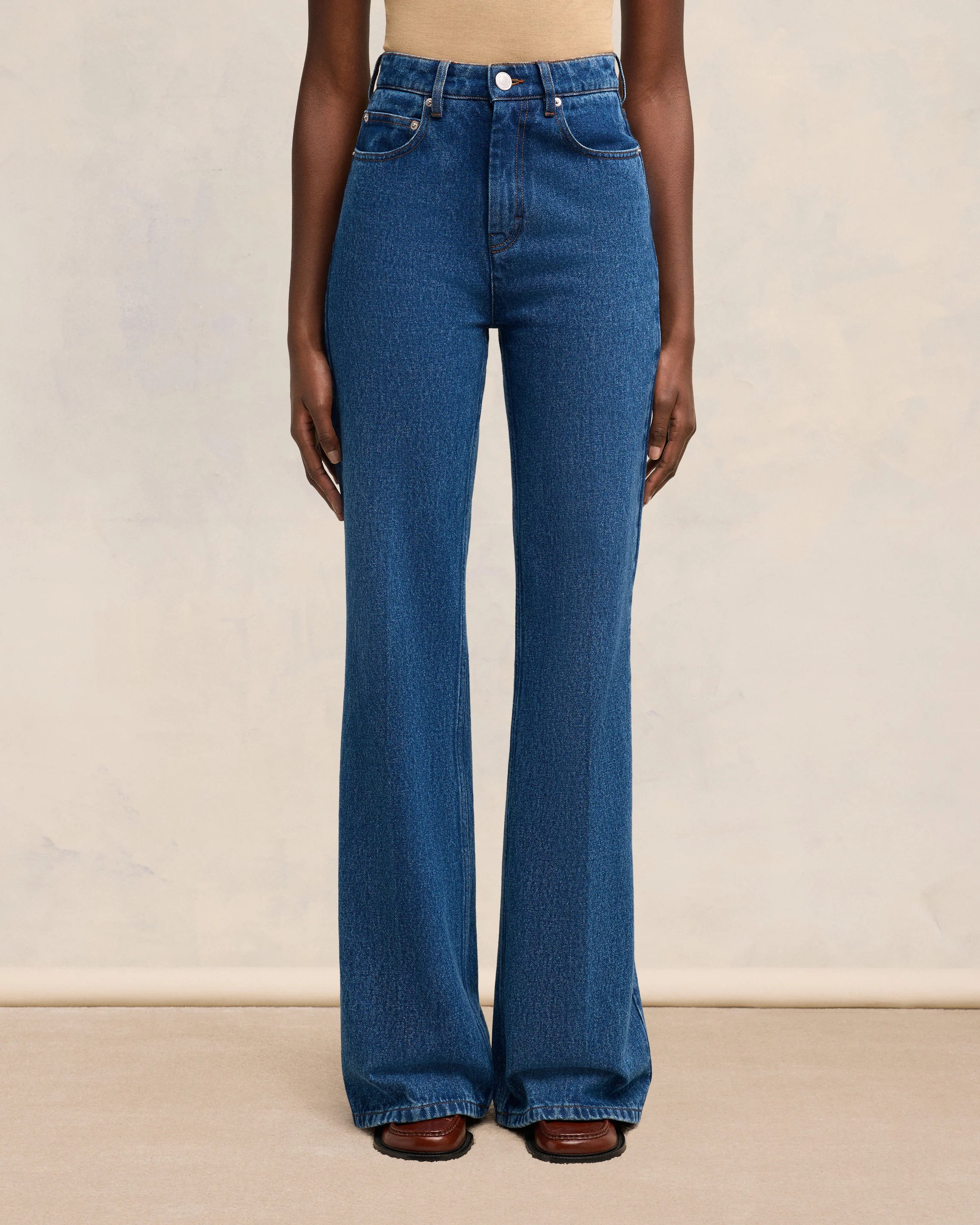 Jean Coupe Flare Bleu Usé - leoleo123123