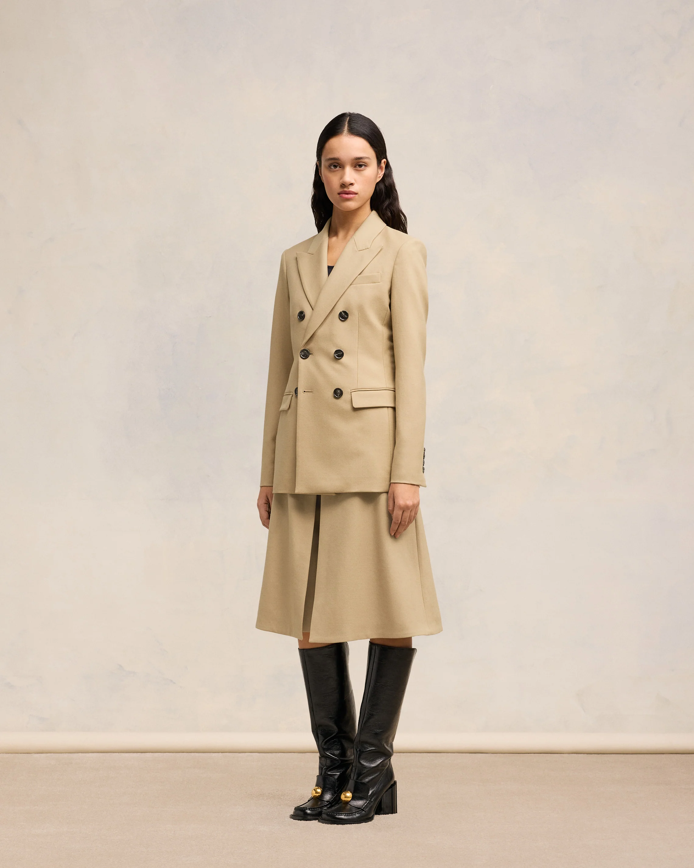 Sand Double Breasted Jacket - leoleo123123