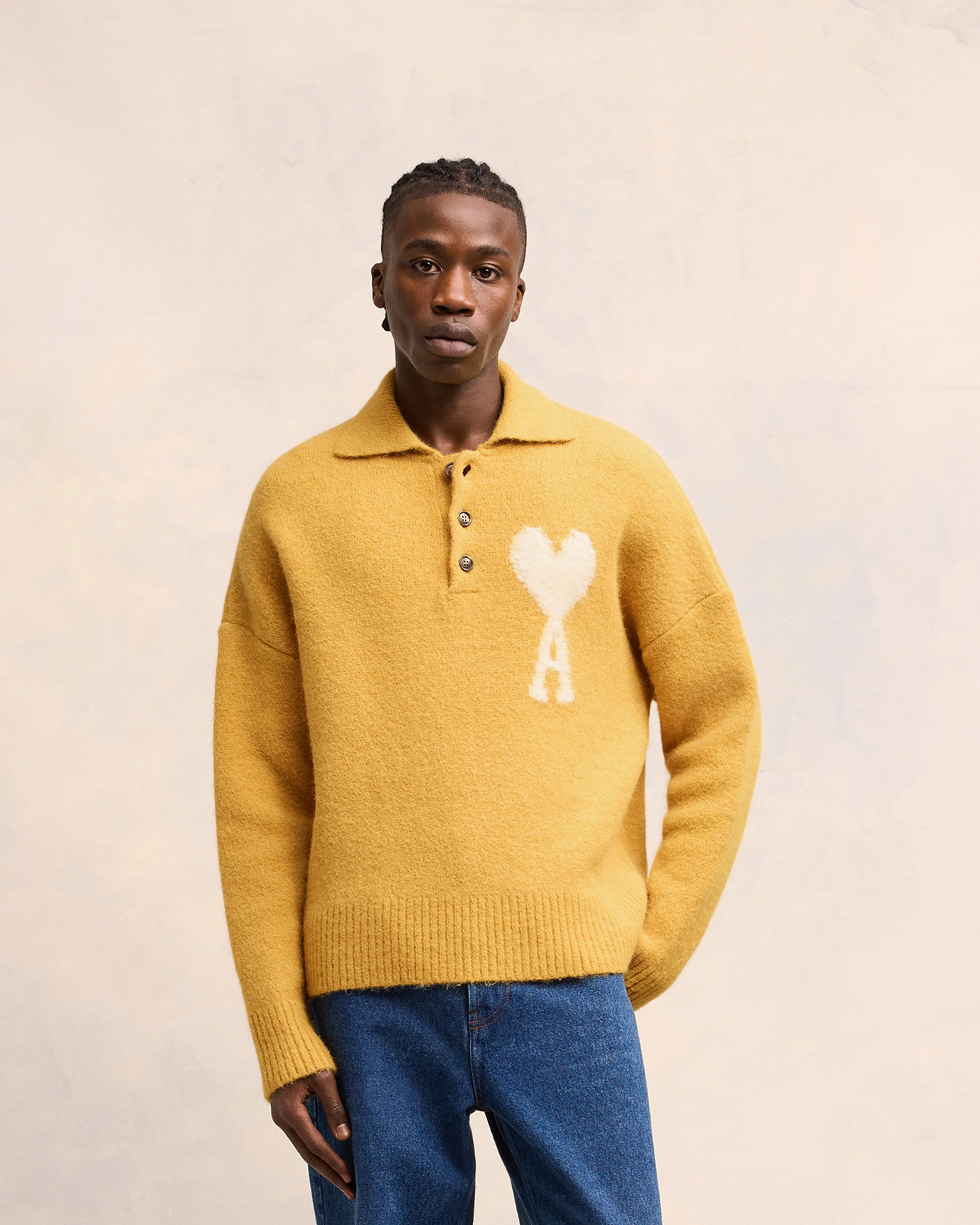 Mustard Off-White Ami De Coeur Polo - leoleo123123