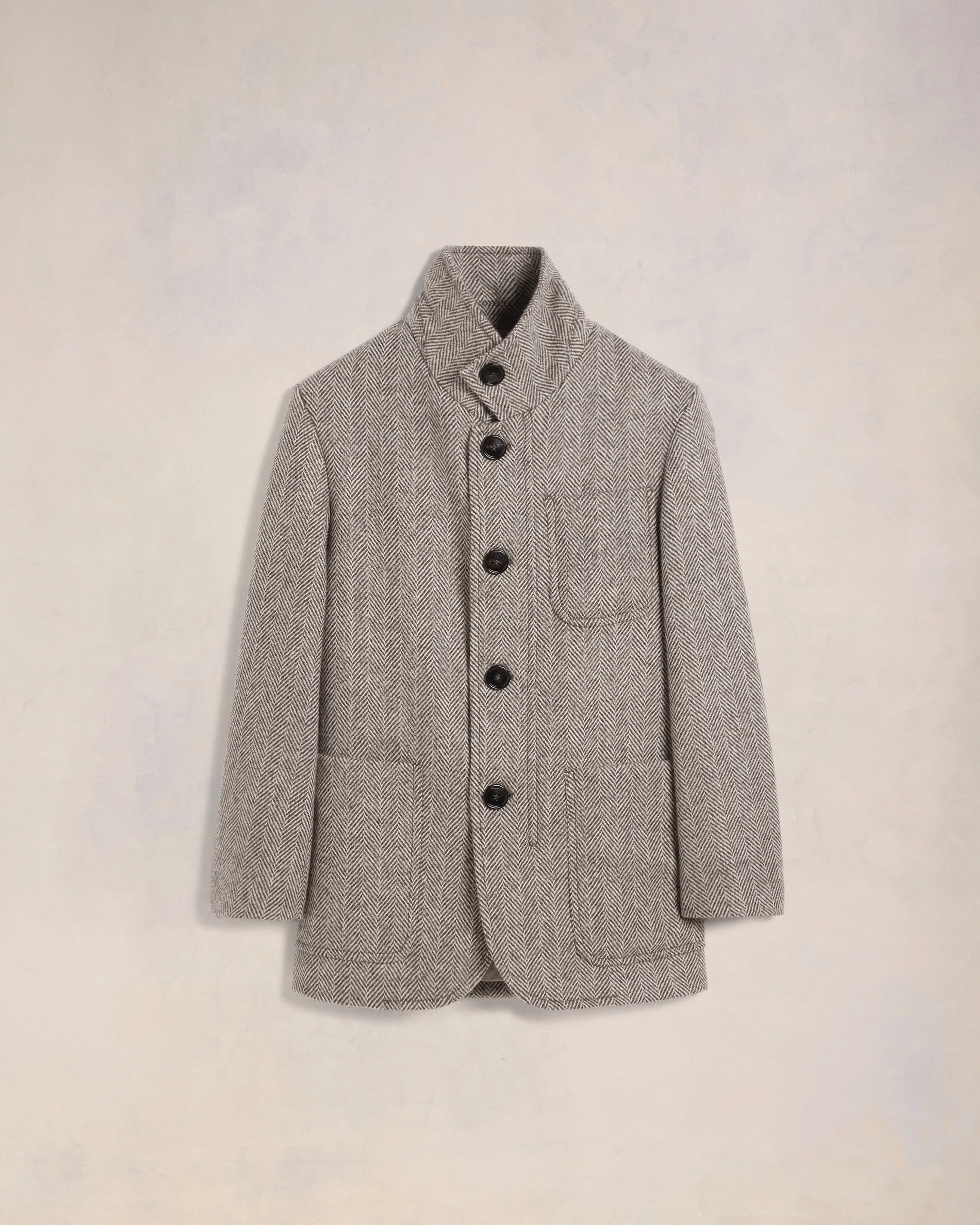 Dark Coffee/ Off White Short Oversize Coat - leoleo123123