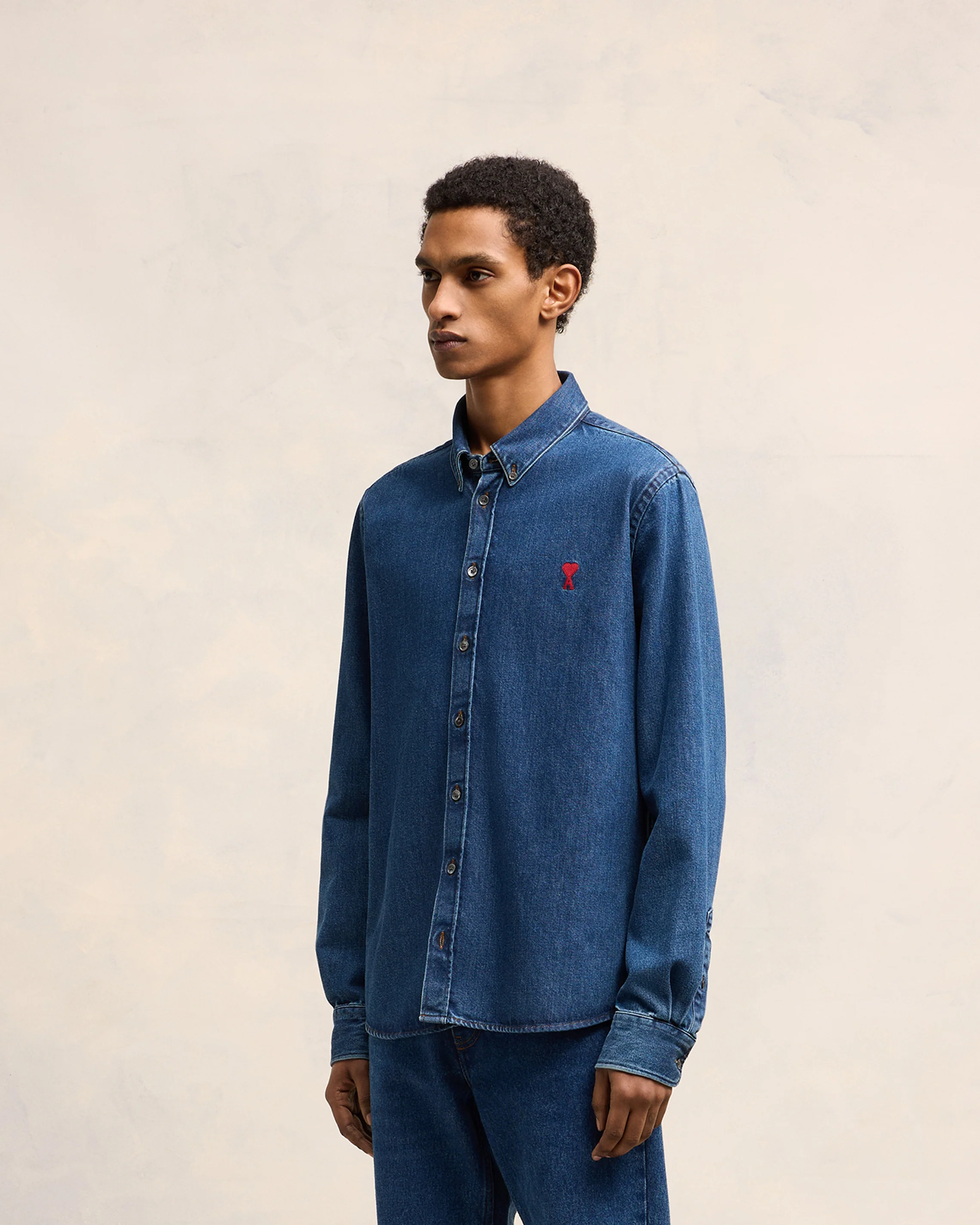 Used Blue Button-Down Ami De Coeur Shirt - leoleo123123