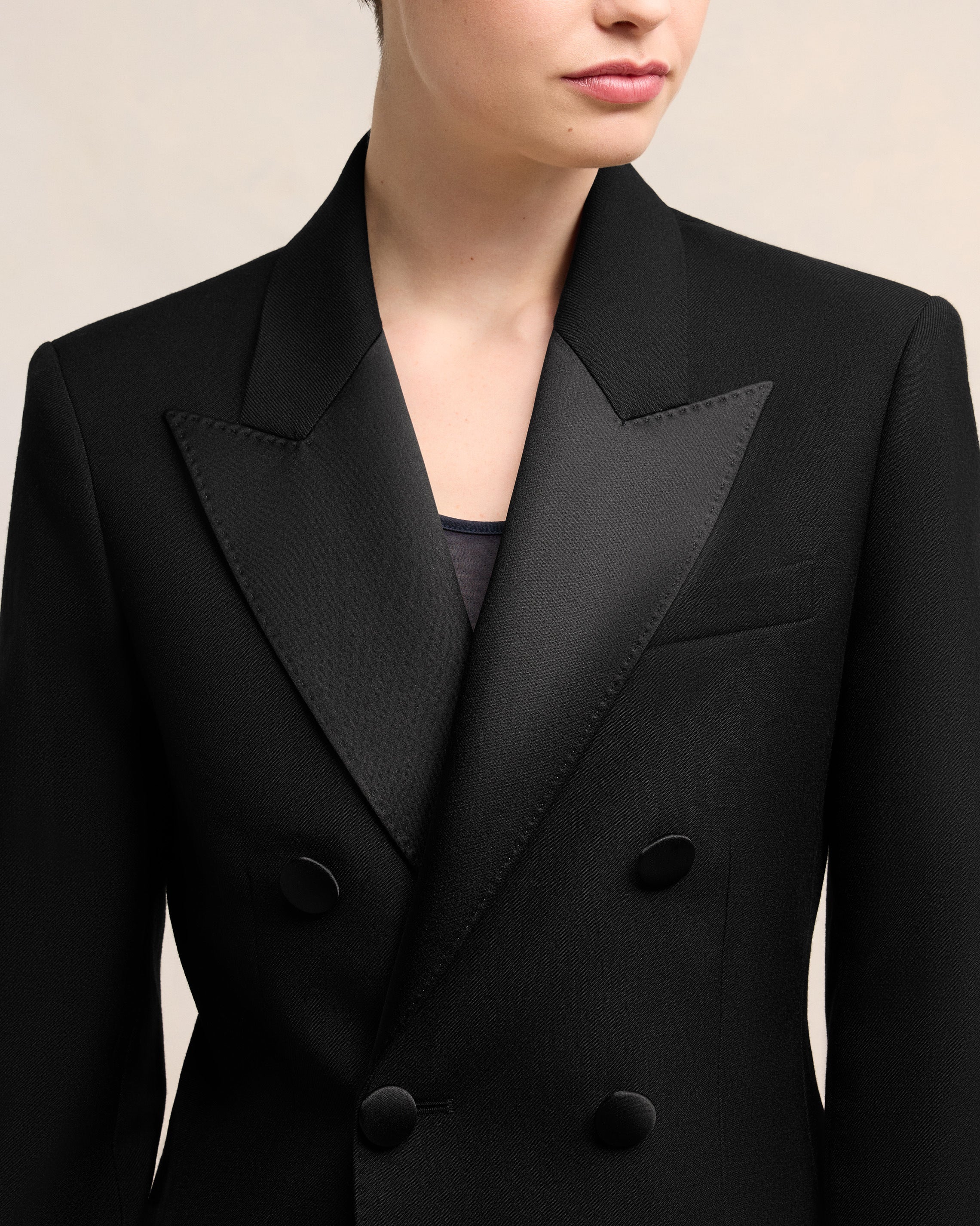 Black Double Breasted Jacket - leoleo123123