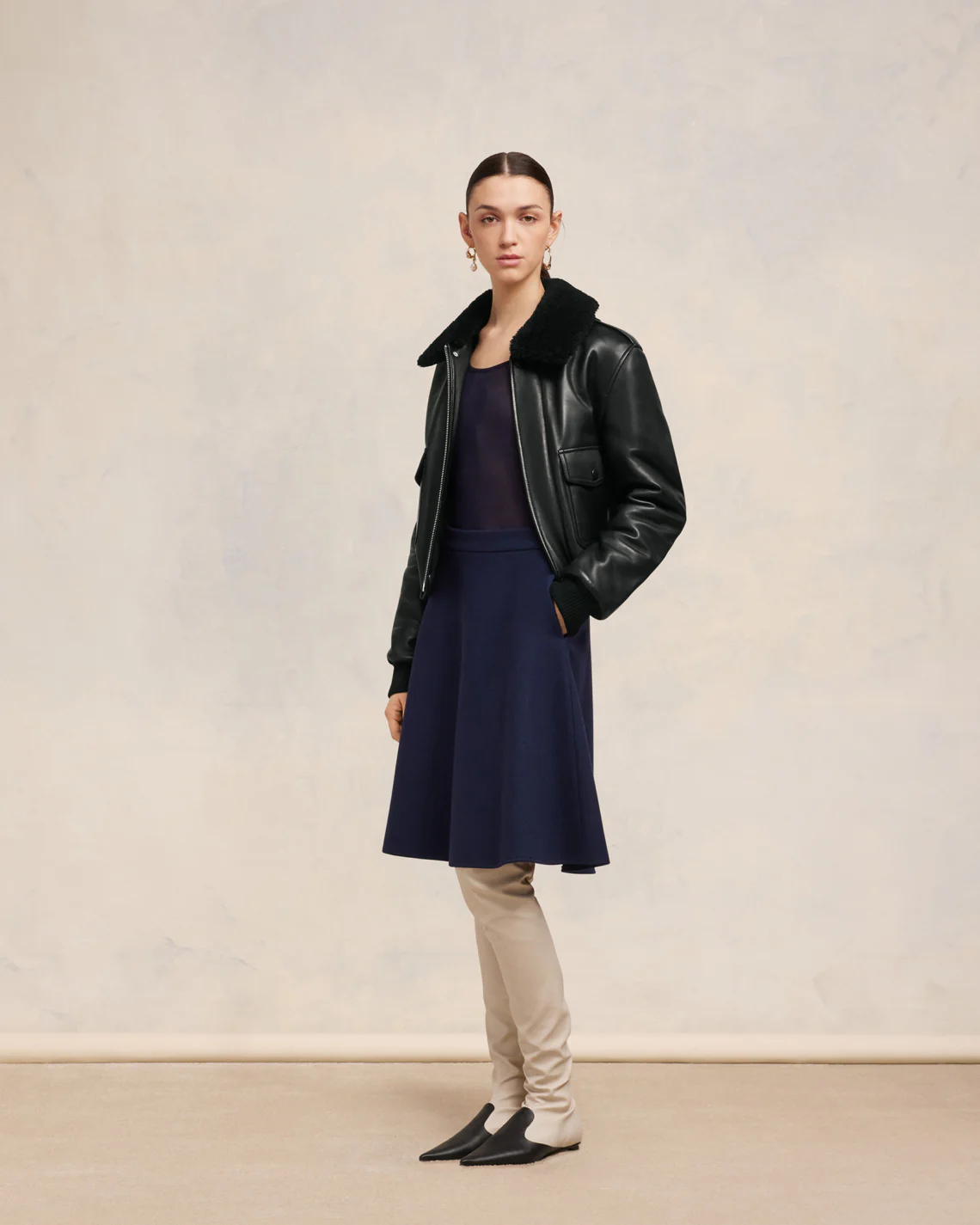 Veste Aviateur Noir - leoleo123123