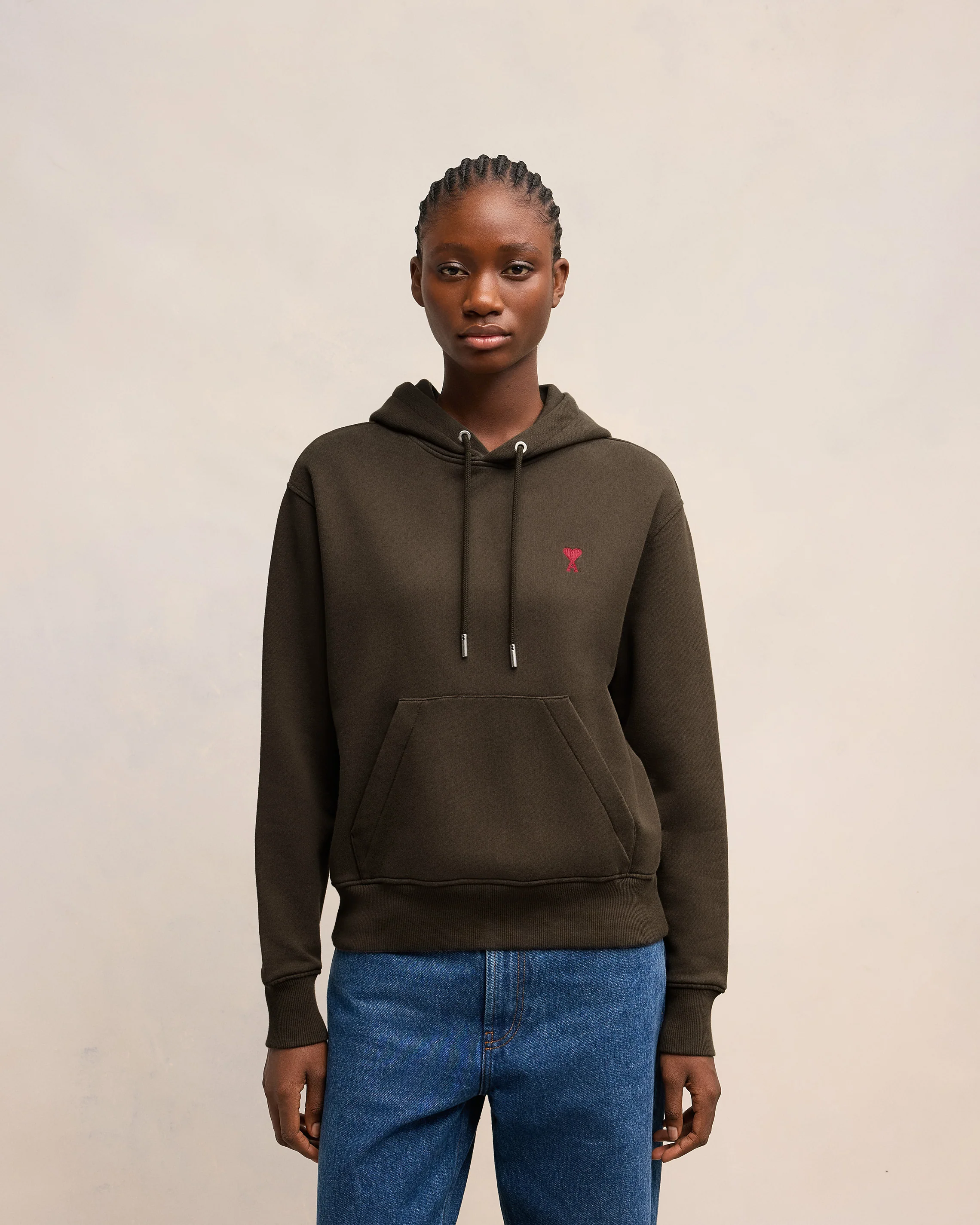 Dark Coffee Red Ami De Coeur Hoodie - leoleo123123