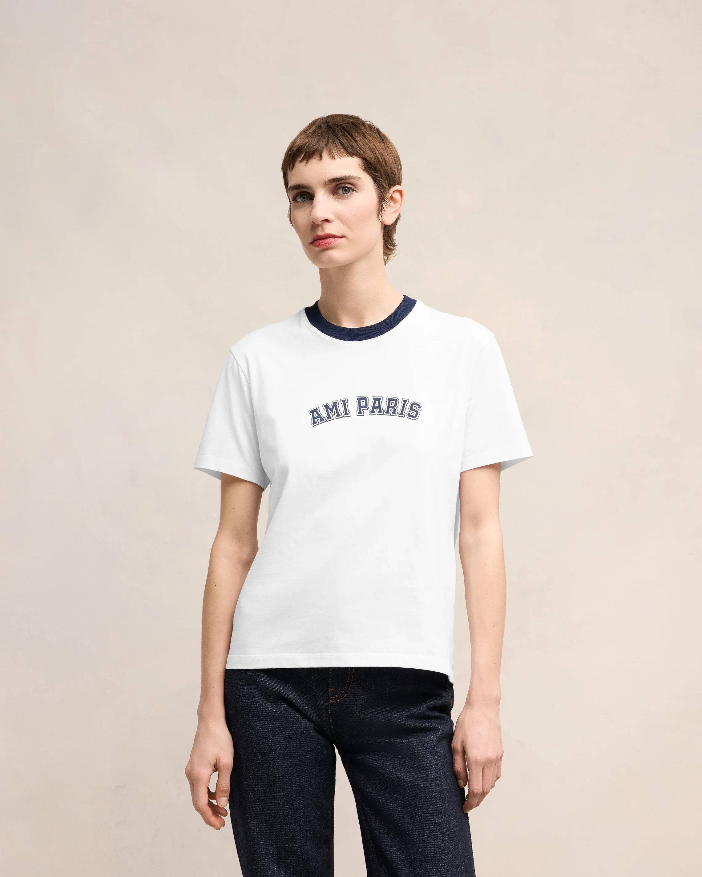 Printed white t-shirt | Ami Paris US - leoleo123123