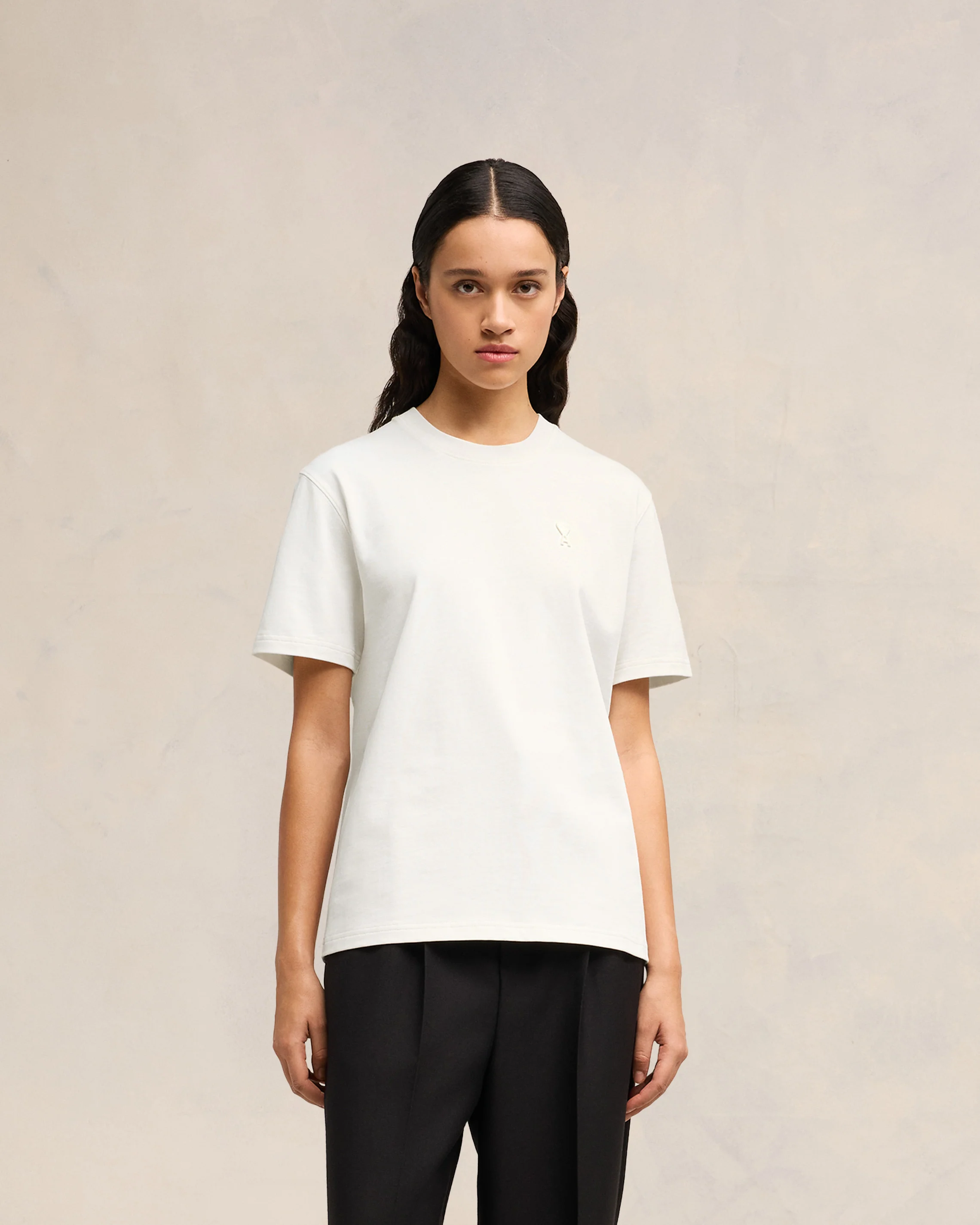 White Embossed T-Shirt | Ami de Coeur | Ami Paris US - leoleo123123