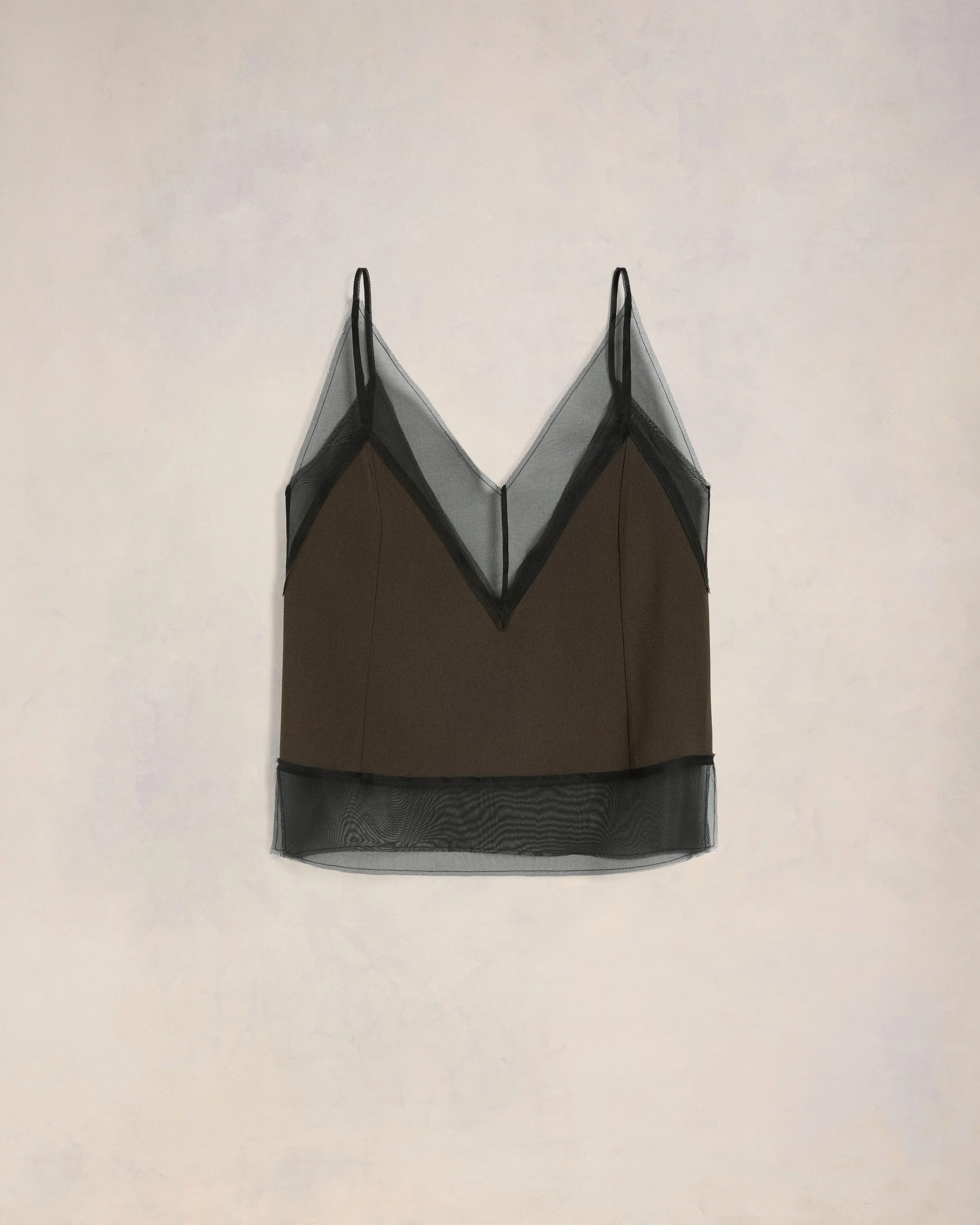Dark Coffee/ Black Top With Thin Straps - leoleo123123
