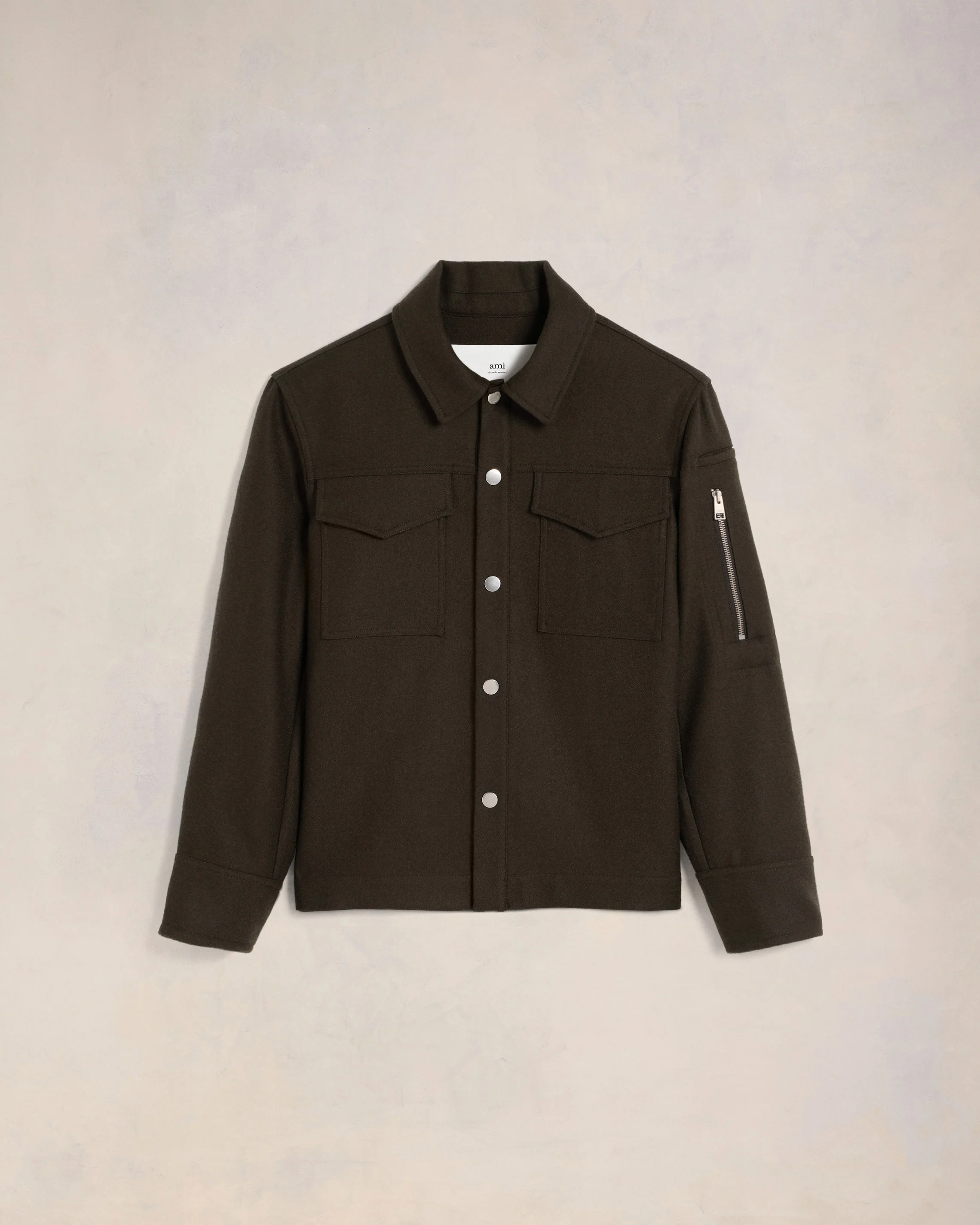 Dark Coffee Buttoned Overshirt - leoleo123123