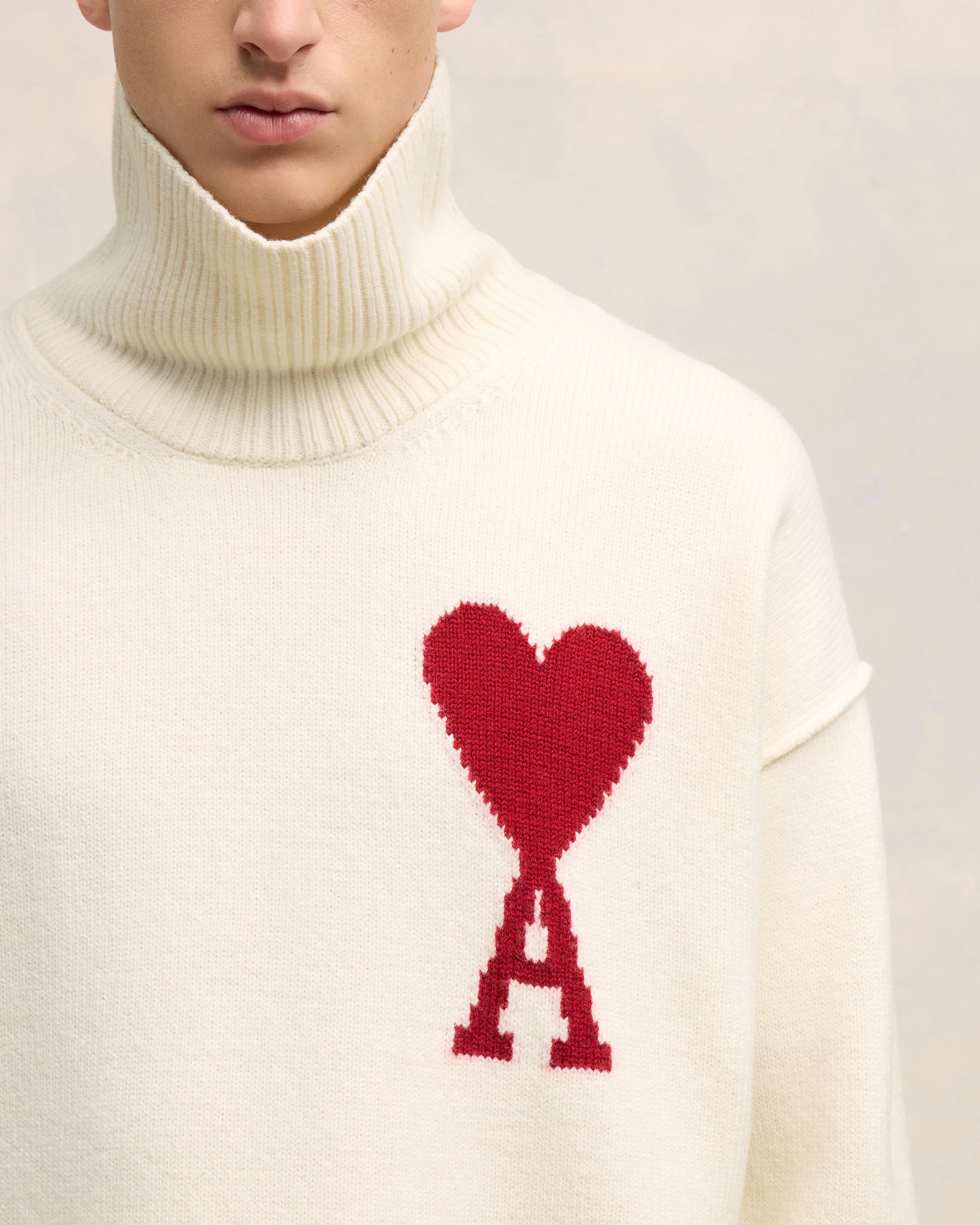 Pull Ami De Coeur Rouge Ecru/Rouge - leoleo123123