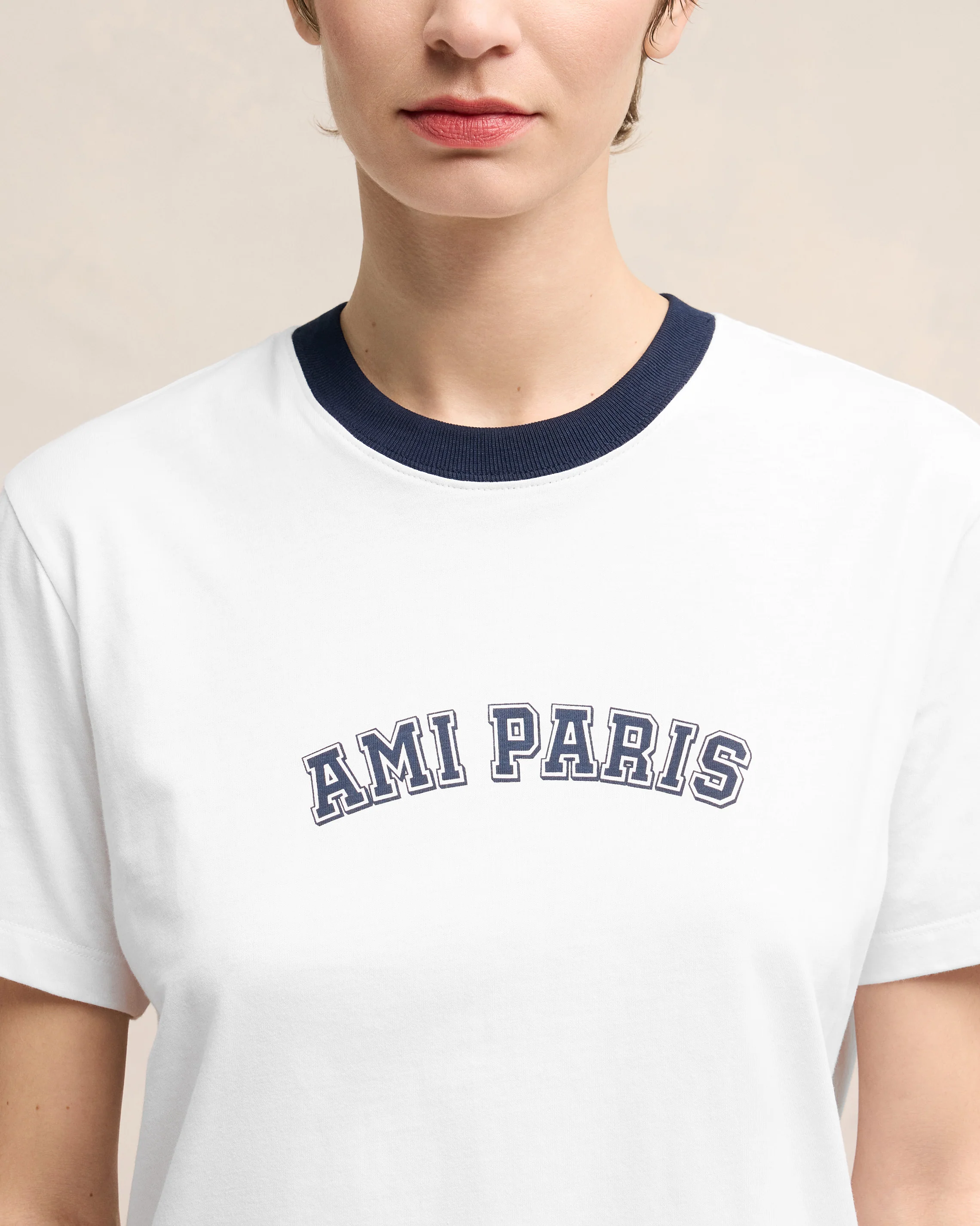 Printed white t-shirt | Ami Paris US - leoleo123123