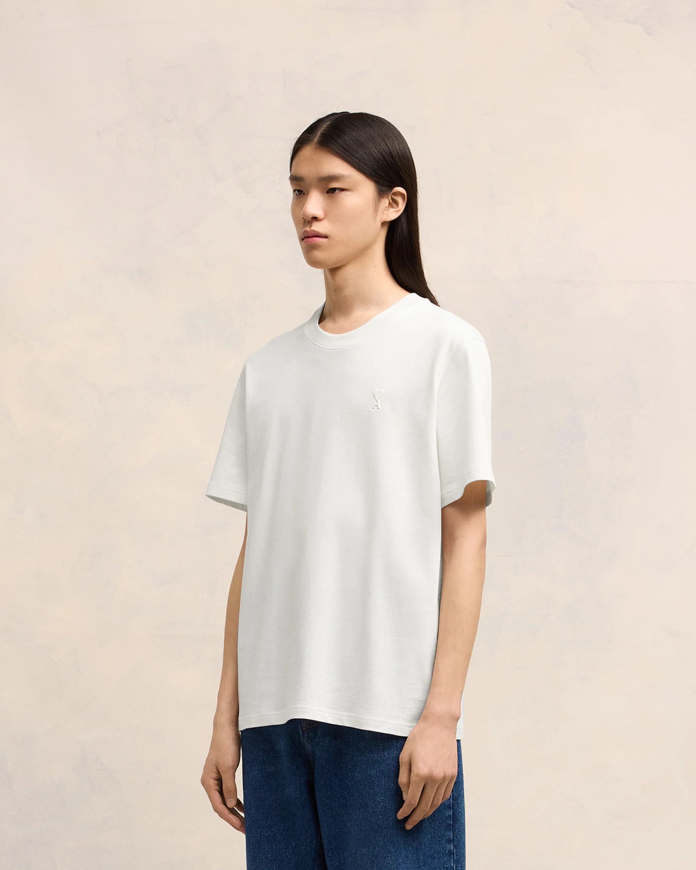 White Embossed T-Shirt | Ami de Coeur | Ami Paris US - leoleo123123