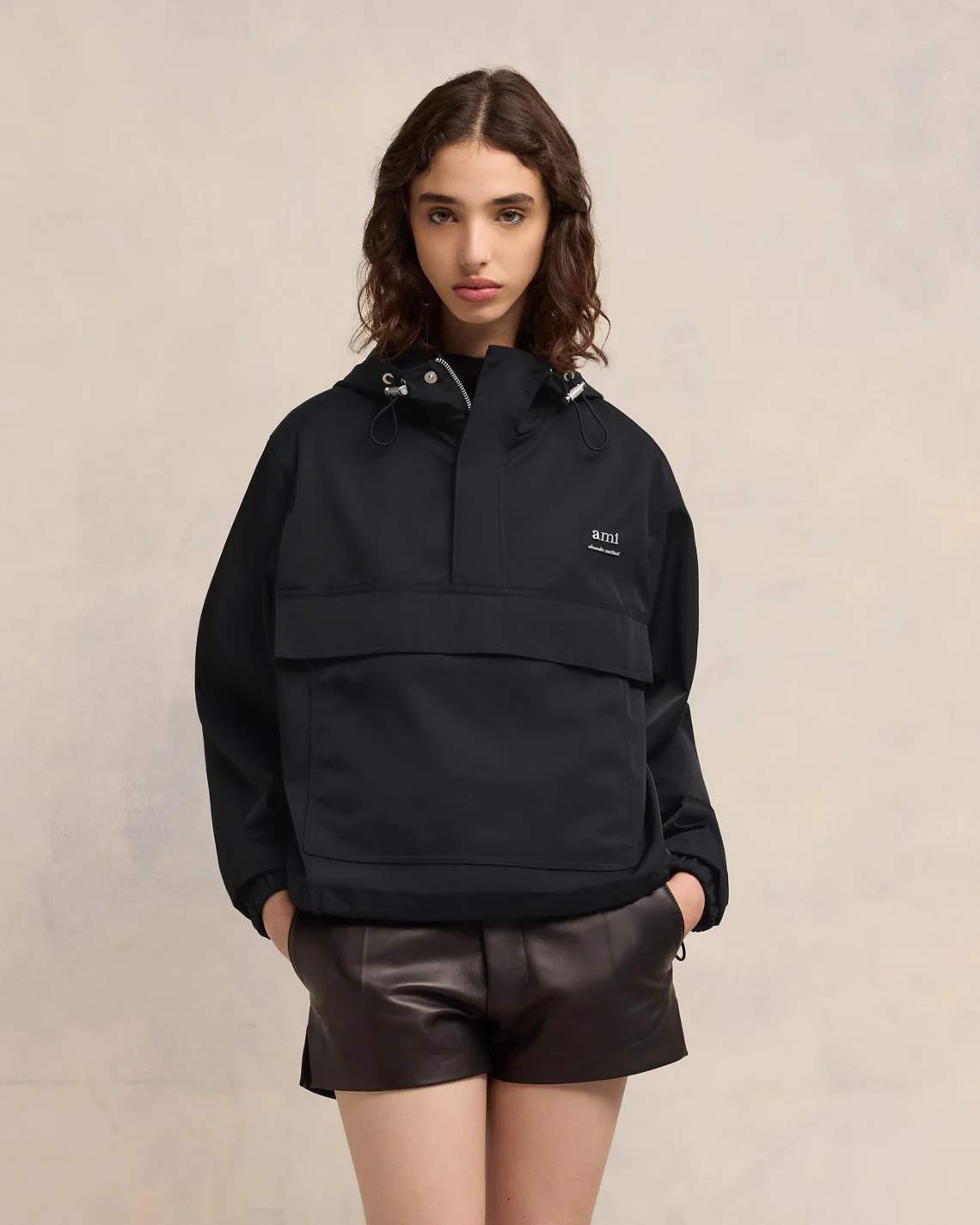 Black Hooded Ami Alexandre Mattiussi Windbreaker - leoleo123123
