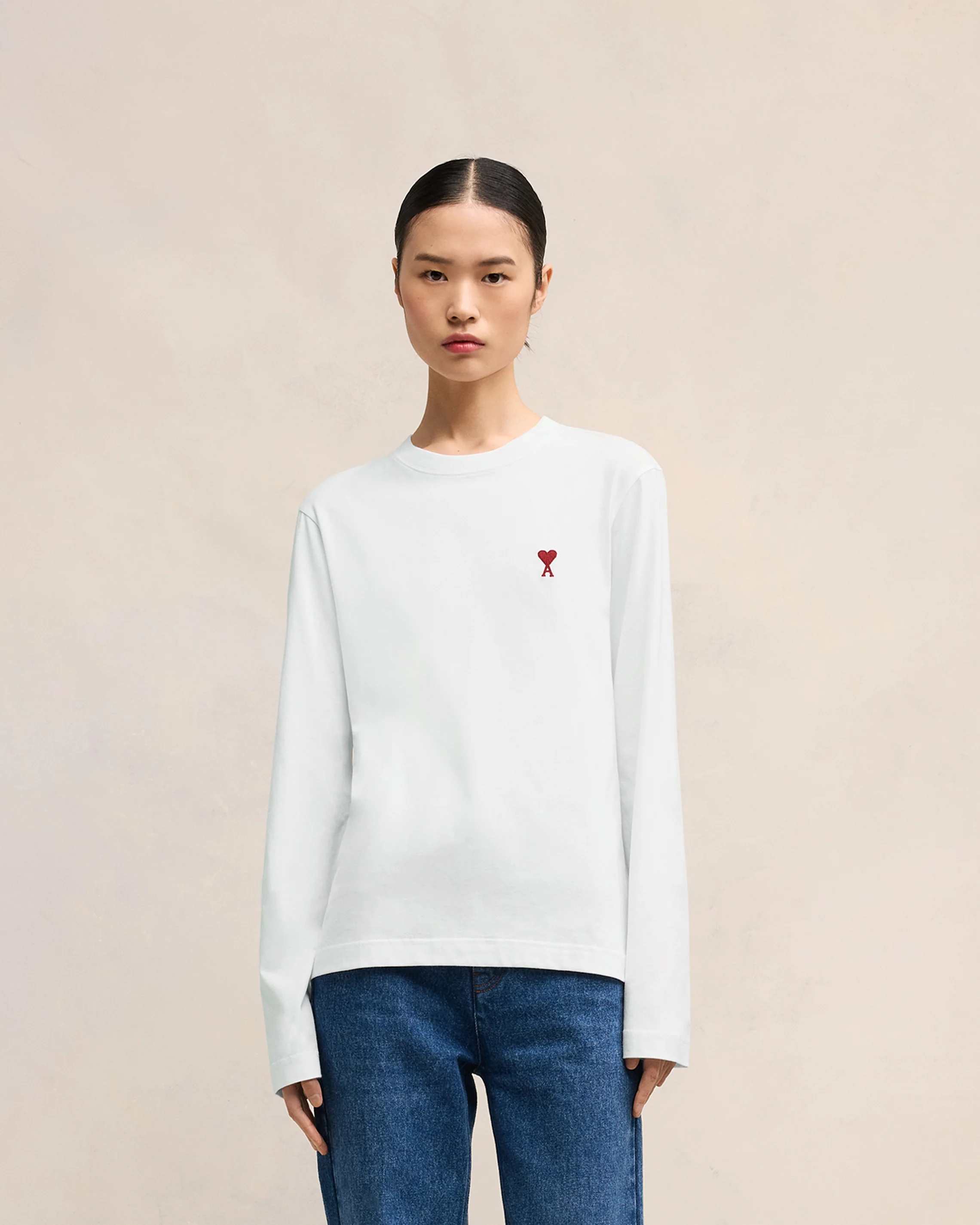 White Red Ami De Coeur Long Sleeves T-Shirt - leoleo123123
