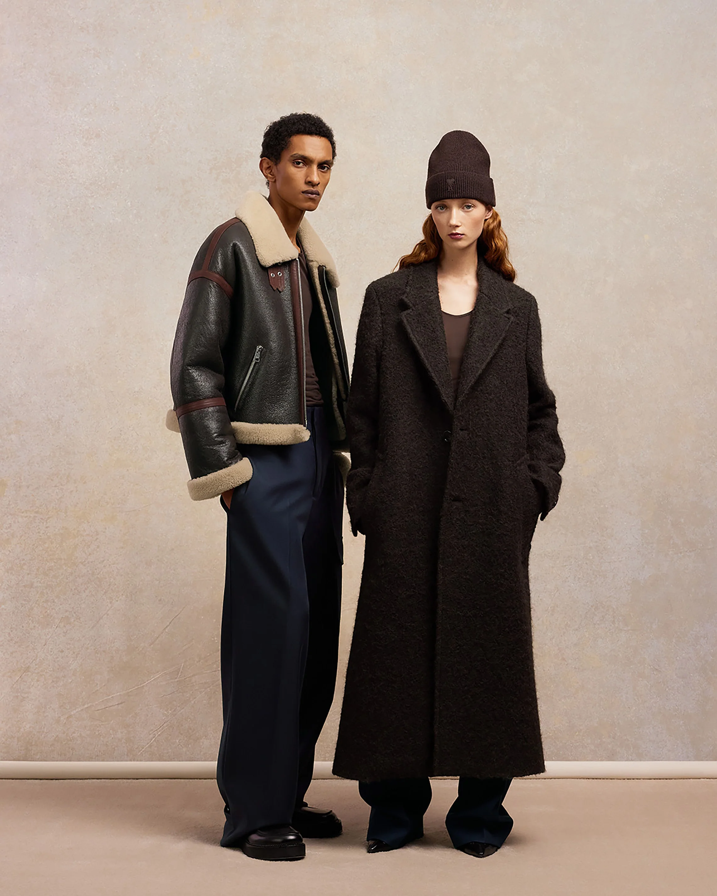 Dark Coffee Shearling Zipped Jacket - leoleo123123