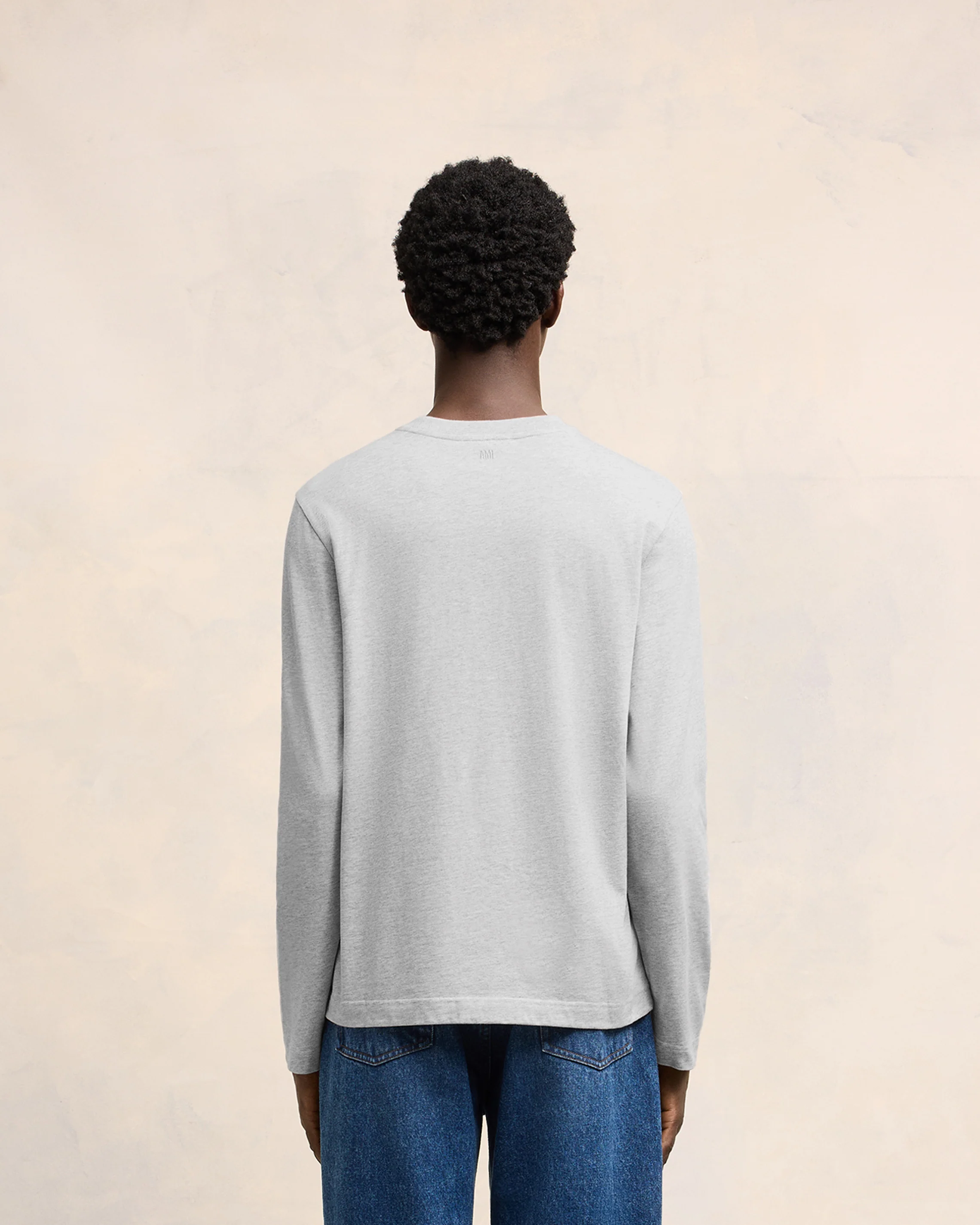 Heather Ash Grey Red Ami De Coeur Long Sleeves T-Shirt - leoleo123123