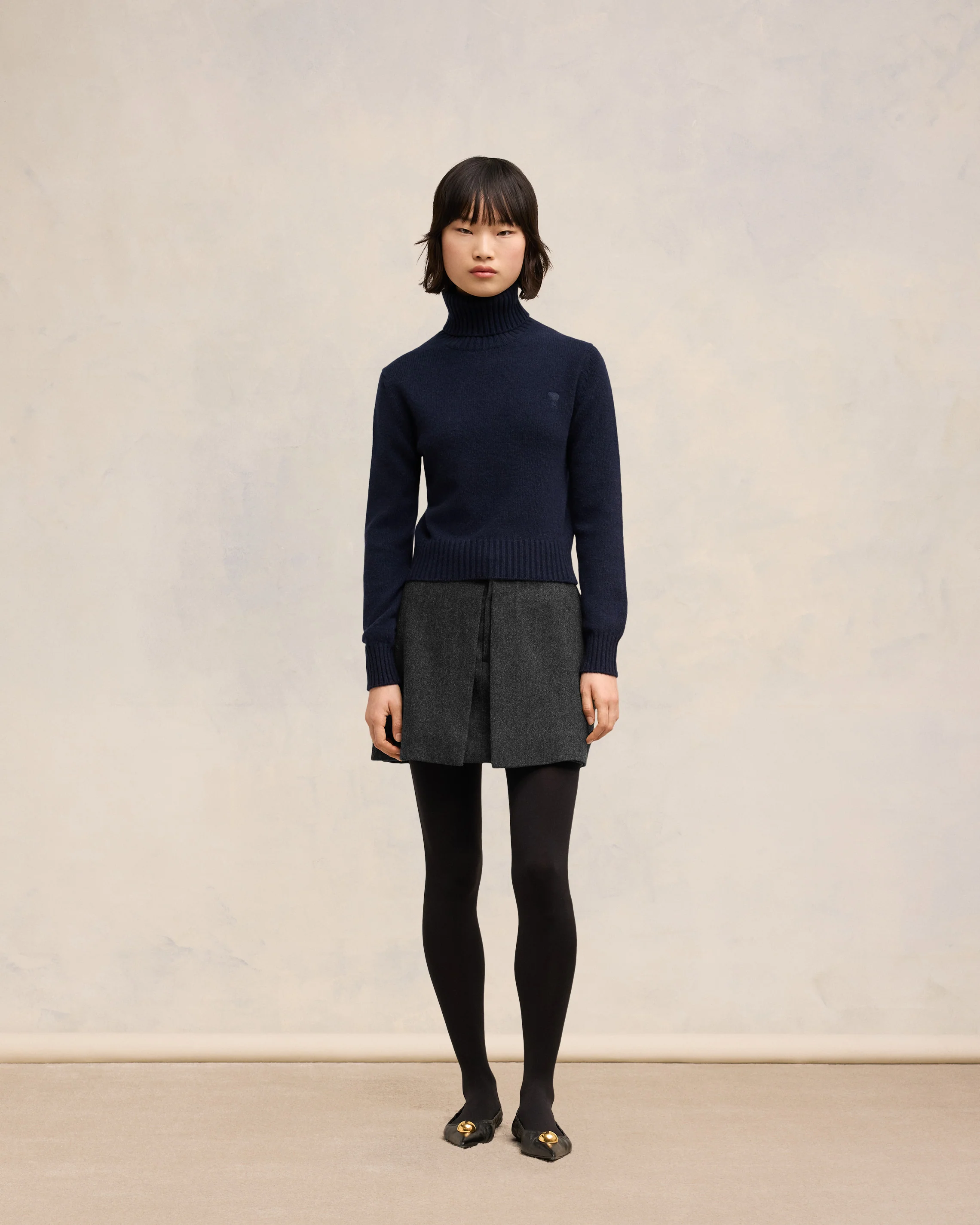 Dark Grey Mini Skirt With Panels - leoleo123123