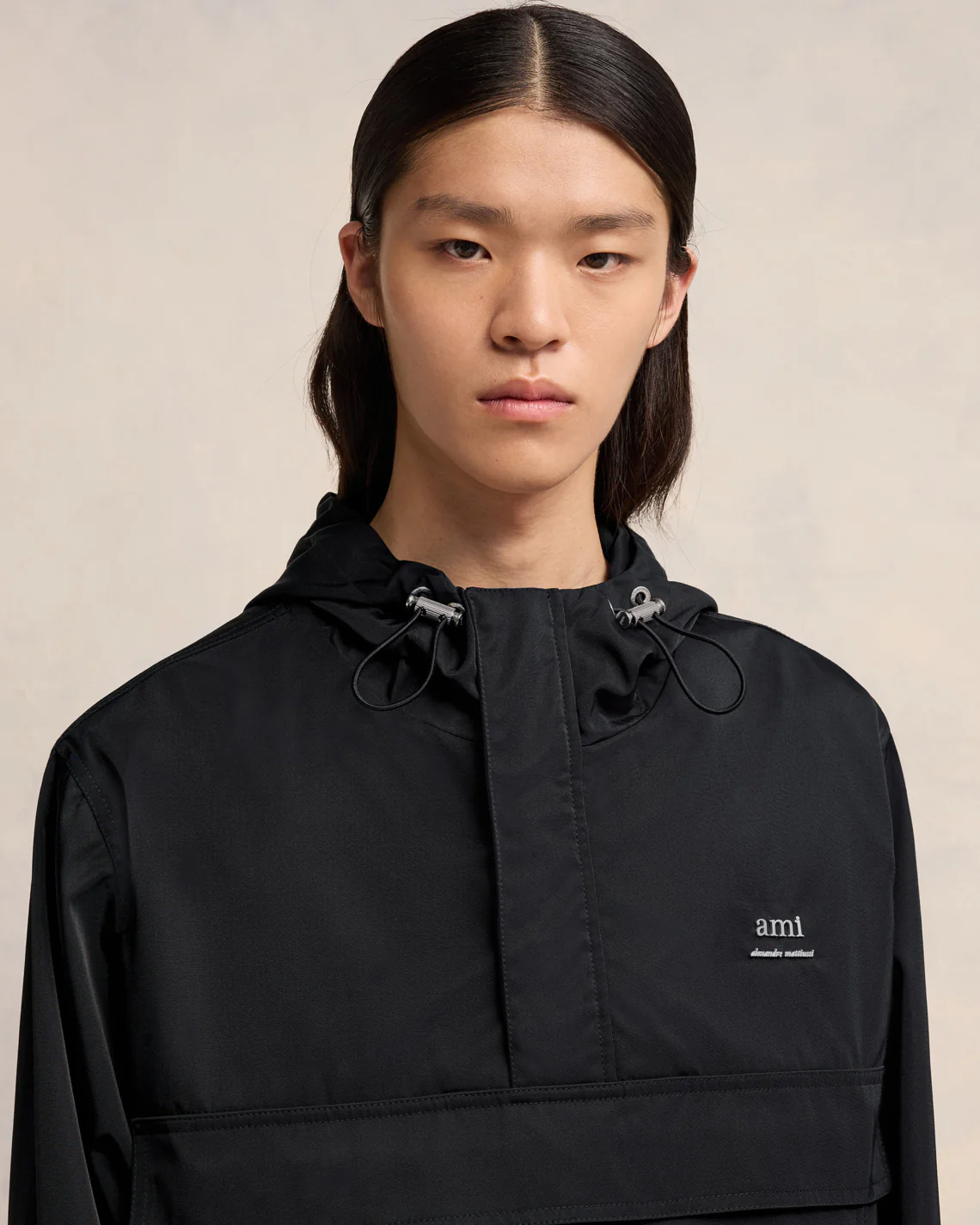 Black Hooded Ami Alexandre Mattiussi Windbreaker - leoleo123123