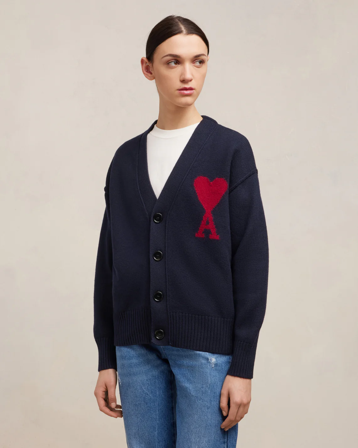 Cardigan Ami De Coeur Rouge Bleu Nuit/Rouge - leoleo123123
