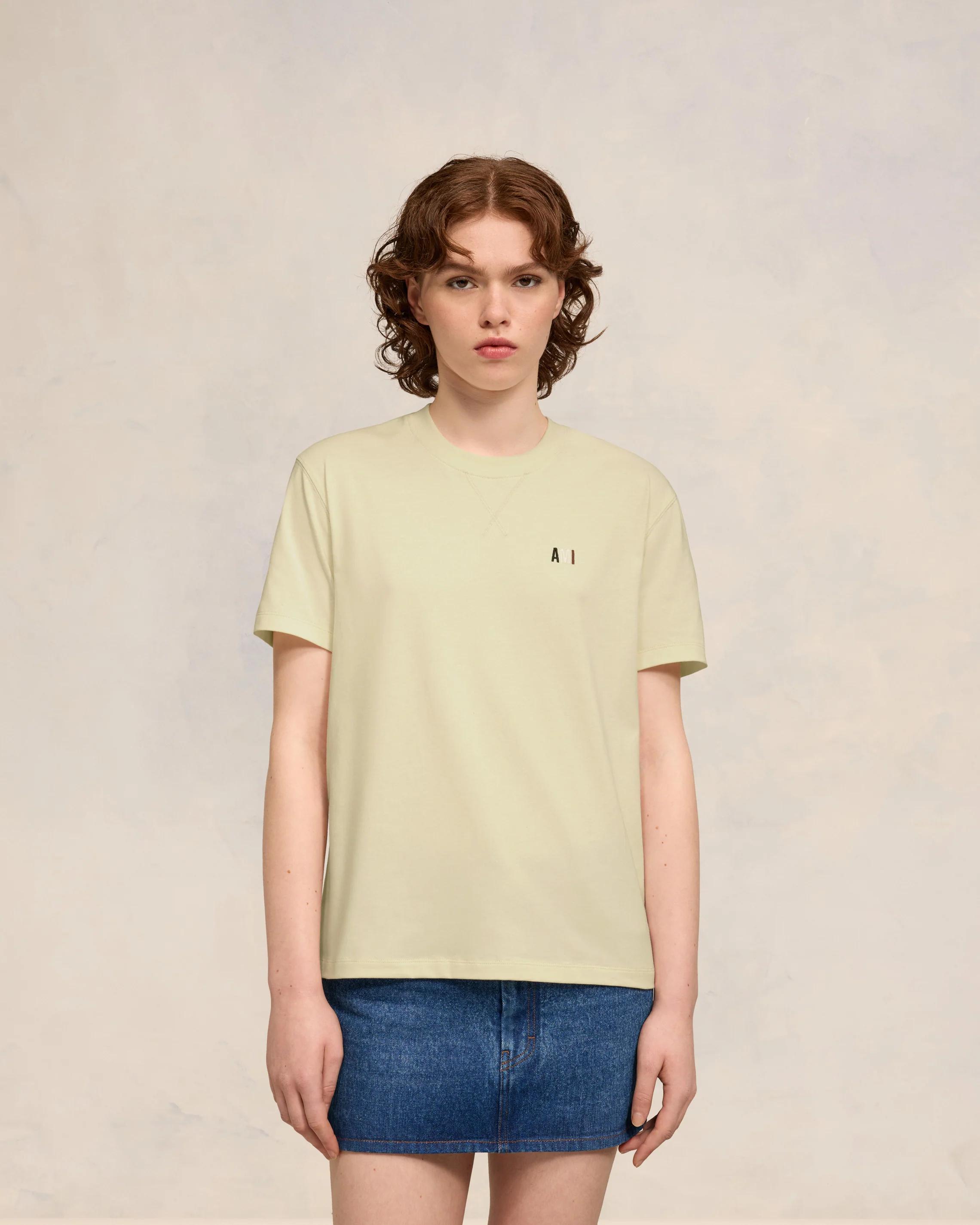 T-shirt Bleu Blanc Rouge Coupe Classique Blanc Casse - leoleo123123