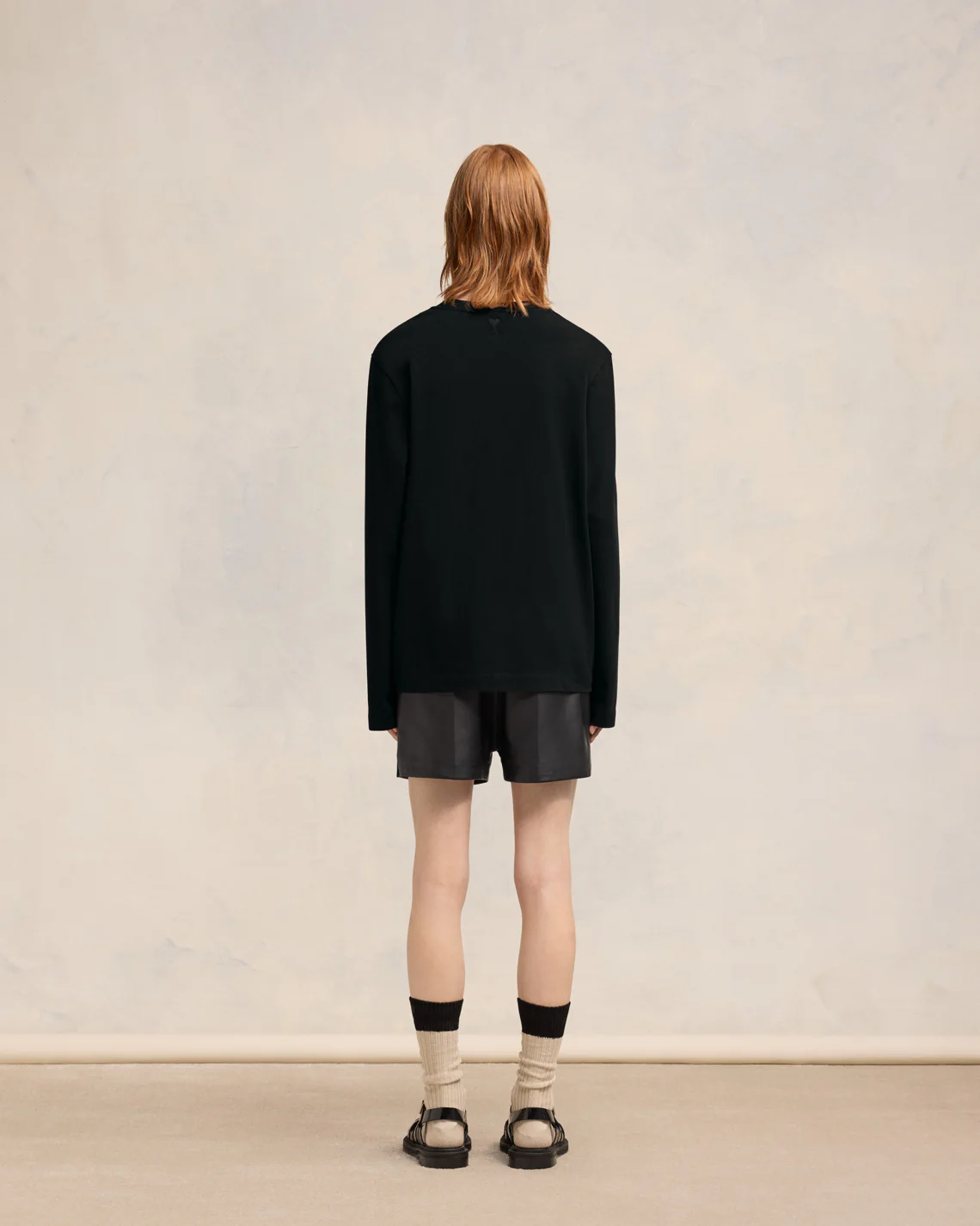Black Long Sleeve Ami Alexandre Mattiussi T-Shirt - leoleo123123