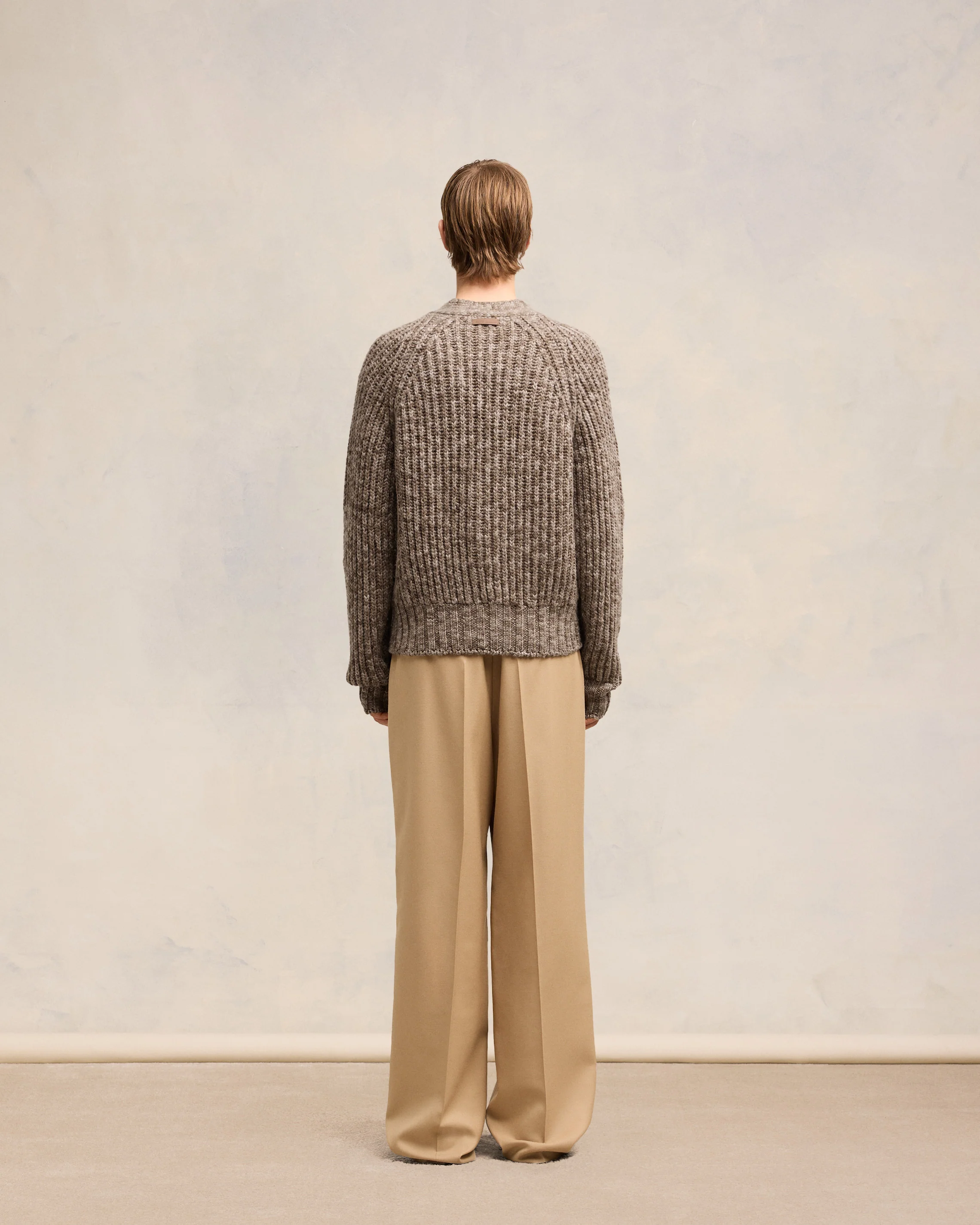 Dark Coffe/Light Sand Ribbed Cardigan - leoleo123123