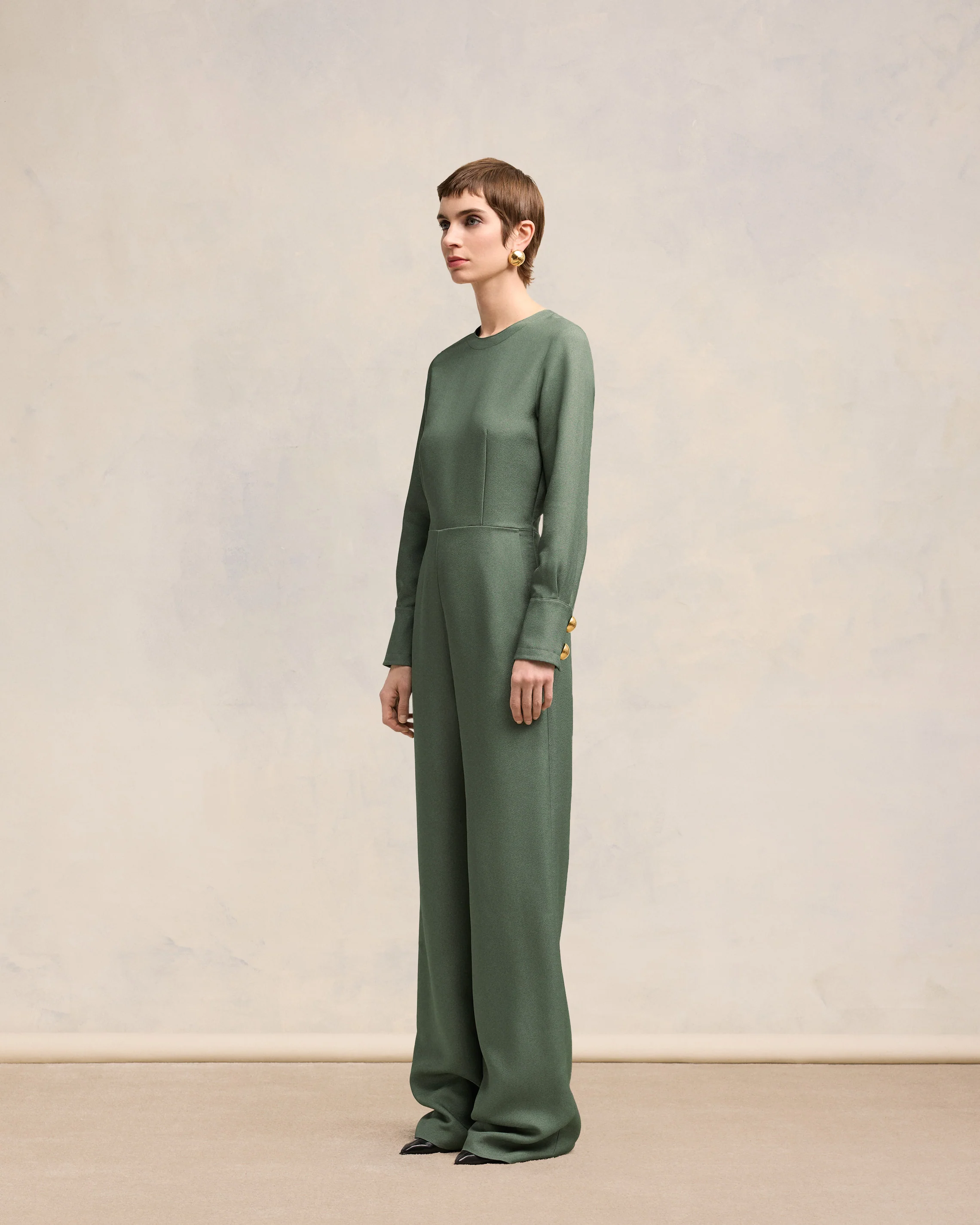 Antique Clay Zipped Jumpsuit - leoleo123123