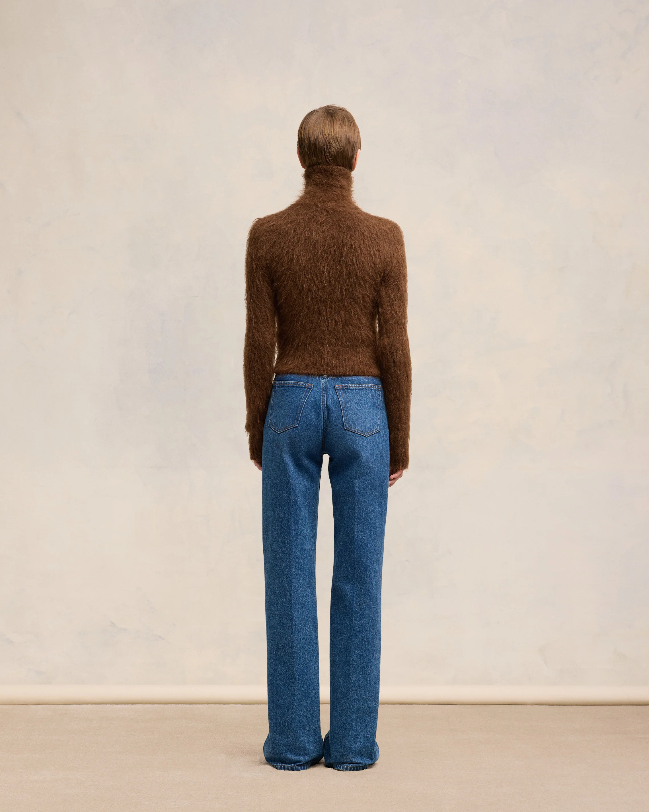 Fawn Alpaca Mohair Brushed Sweater - leoleo123123