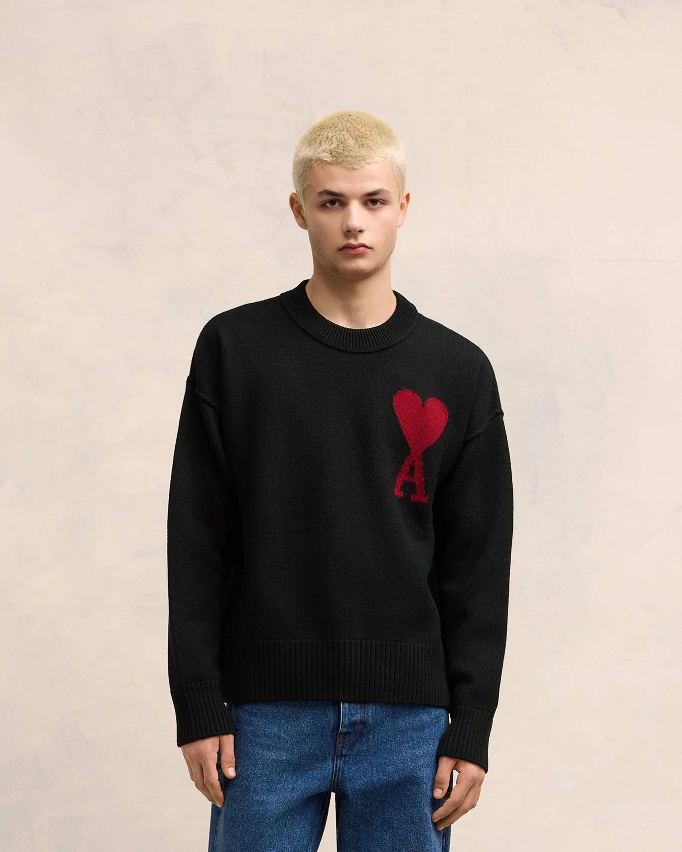 Black Wool Jumper | Ami De Coeur | Ami Paris US - leoleo123123