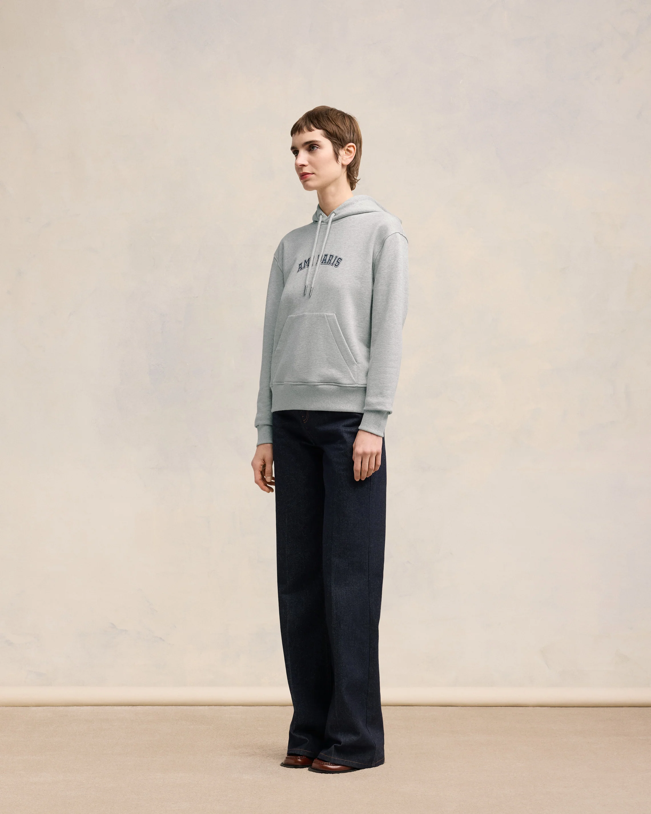 Heather Ash Grey Ami Paris Hoodie - leoleo123123