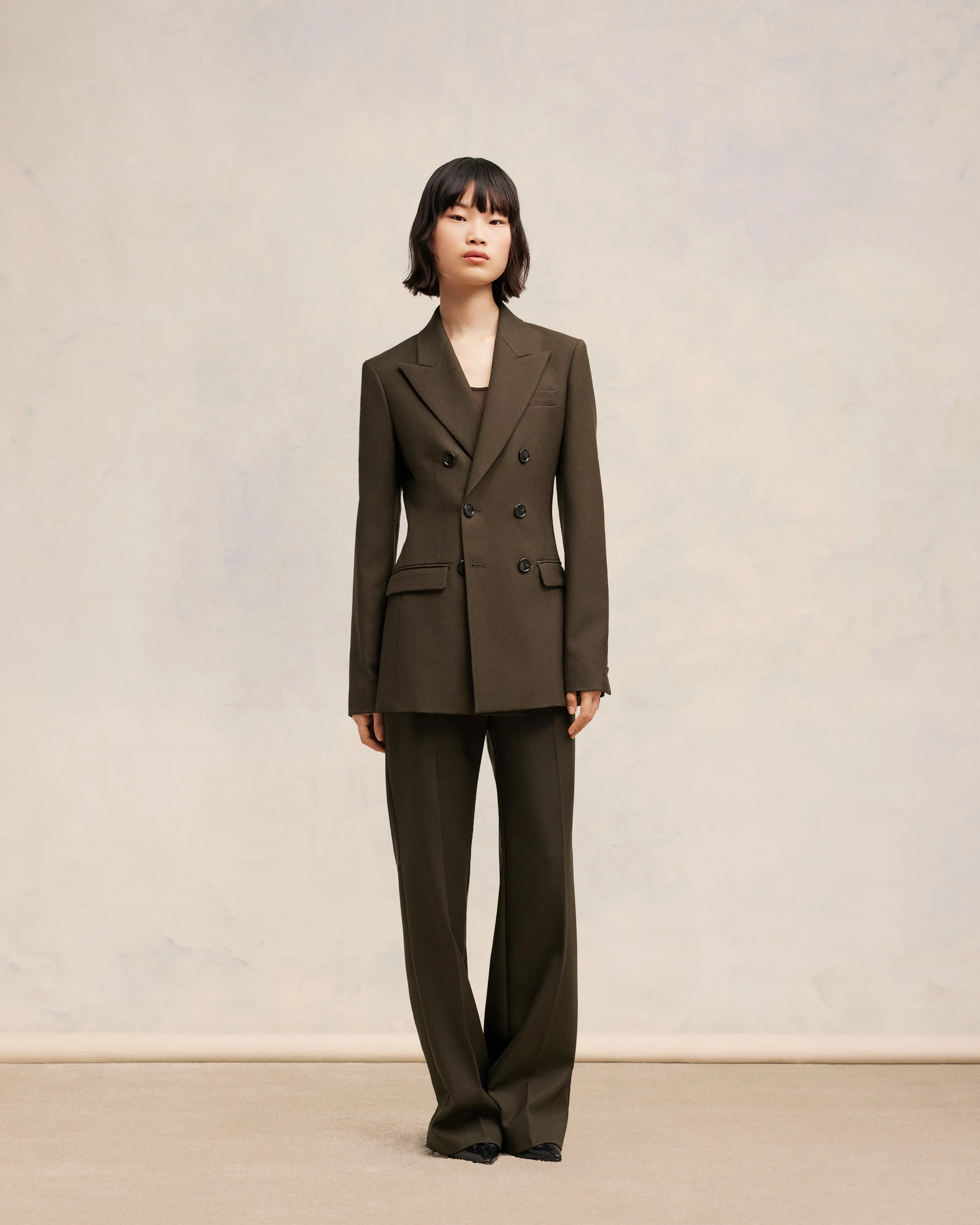 Dark Coffee Double Breasted Jacket - leoleo123123