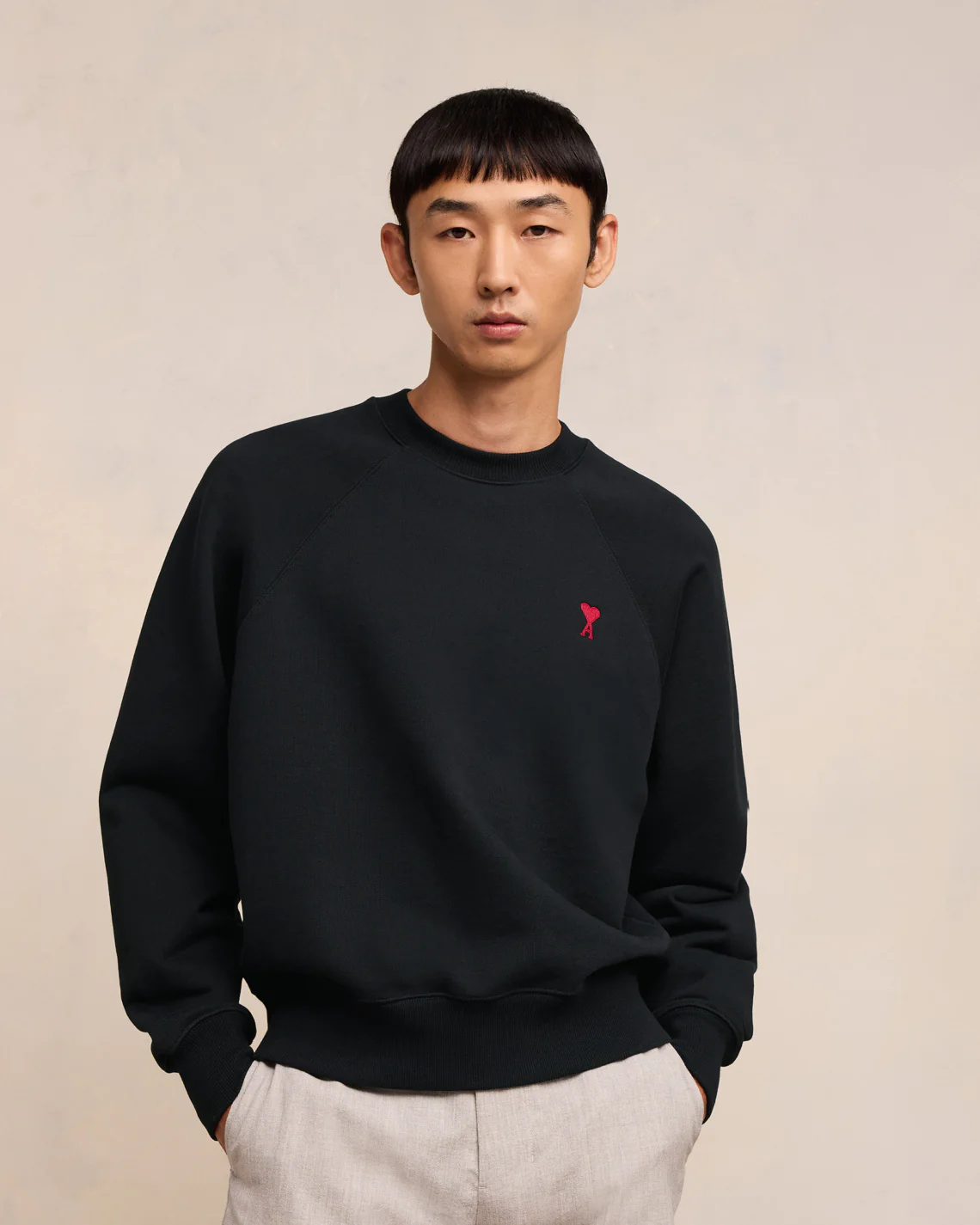 Sweatshirt Ami De Coeur Coupe Boxy Noir - leoleo123123