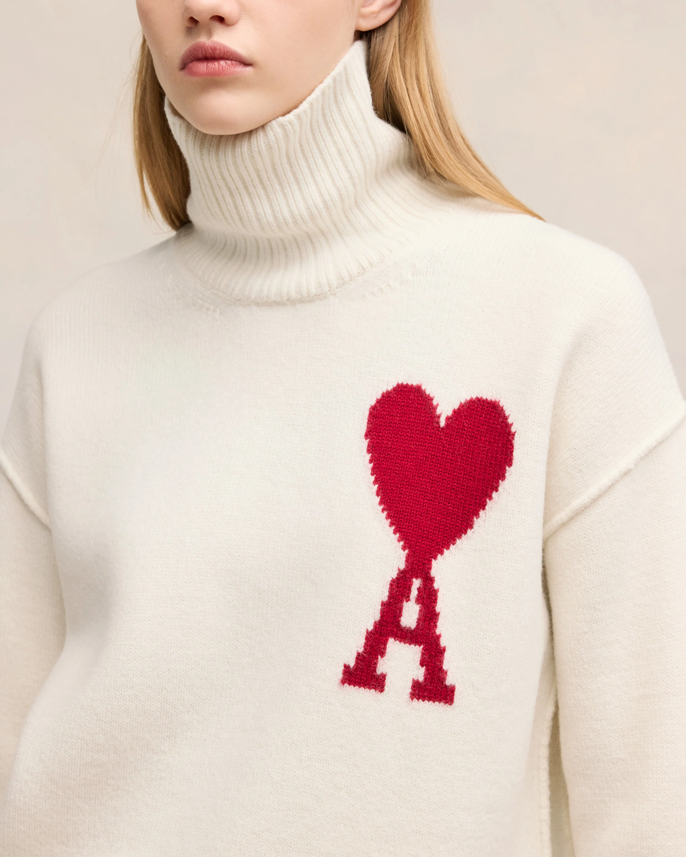 Pull Ami De Coeur Rouge Ecru/Rouge - leoleo123123